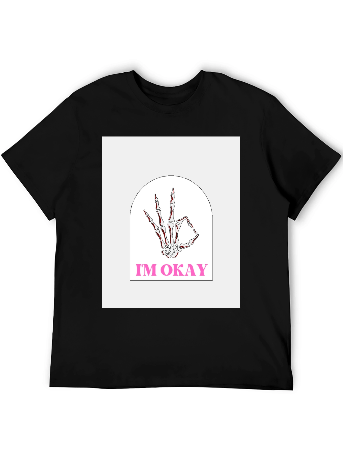 Im Okay Skeleton Hand Graphic Tee - Black