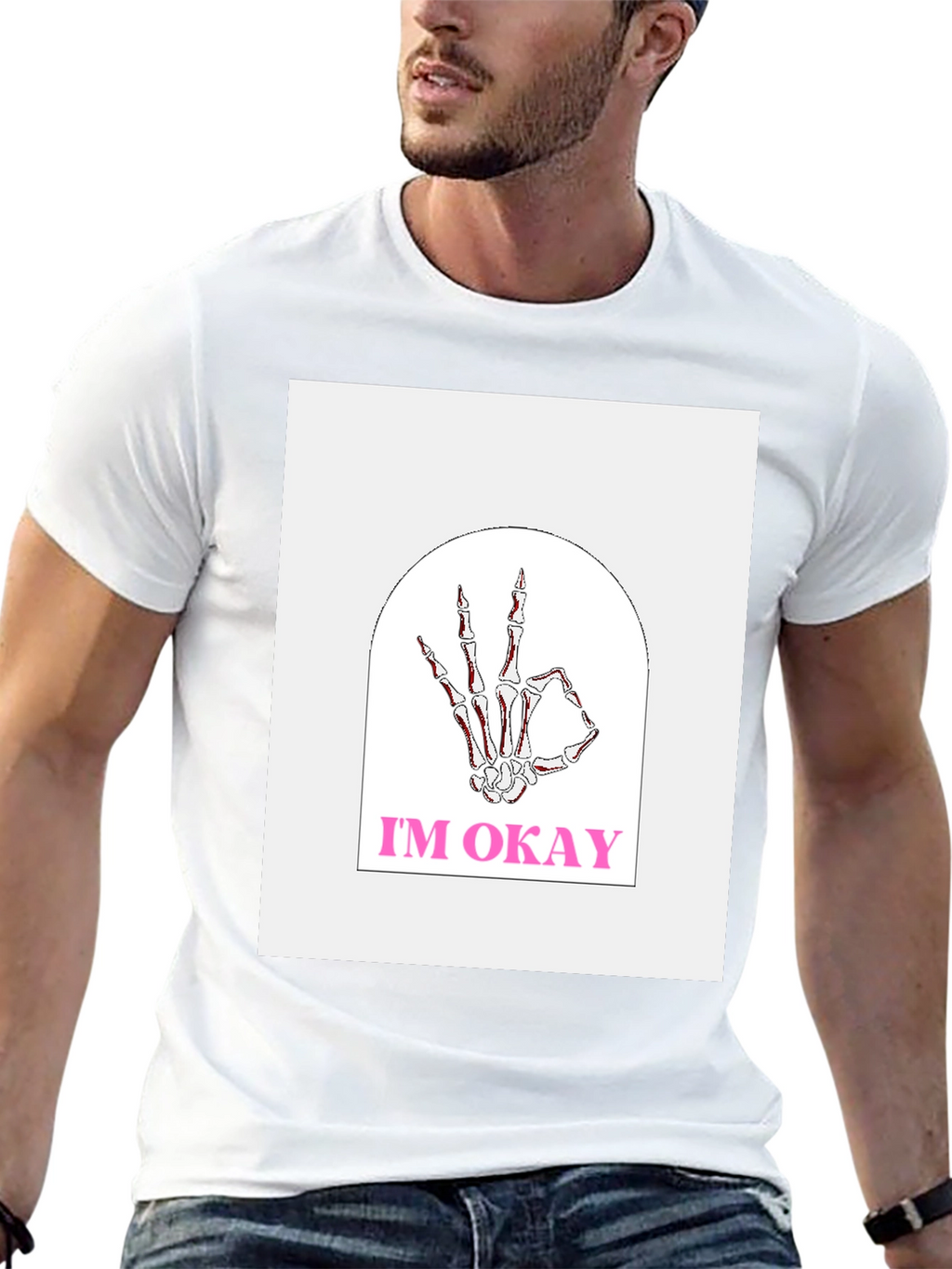 Im Okay Skeleton Hand Graphic Tee - Black