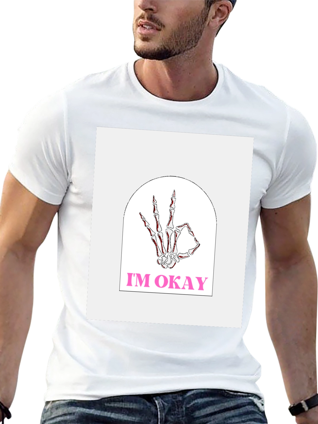 Im Okay Skeleton Hand Graphic Tee - Black