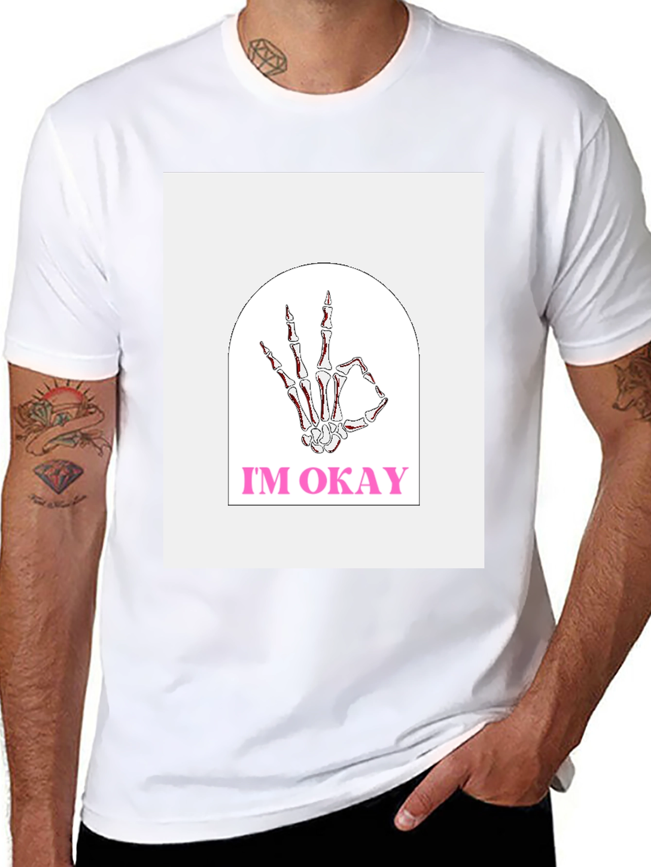 Im Okay Skeleton Hand Graphic Tee - Black