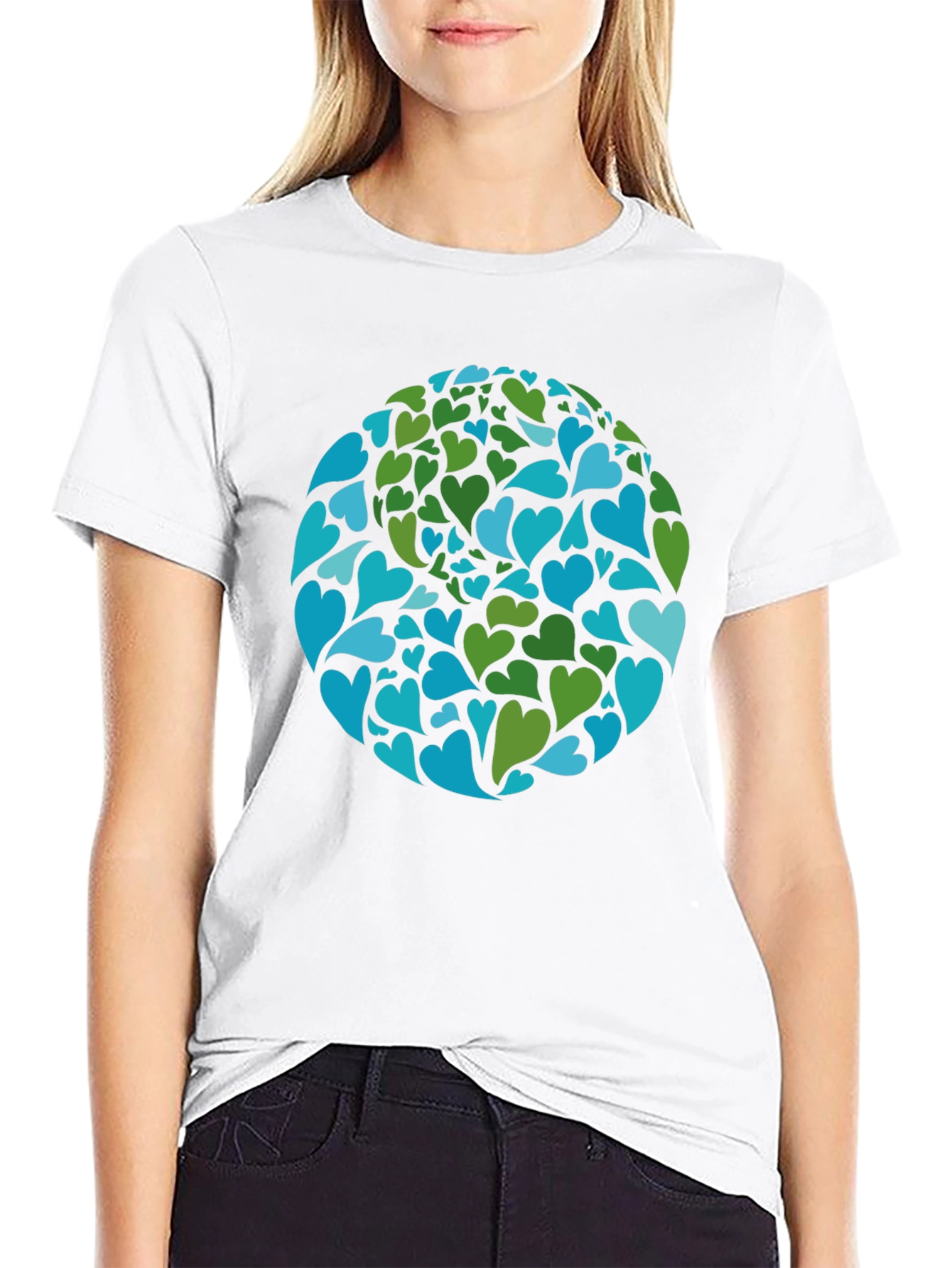 Earth Heart Design Black T-Shirt