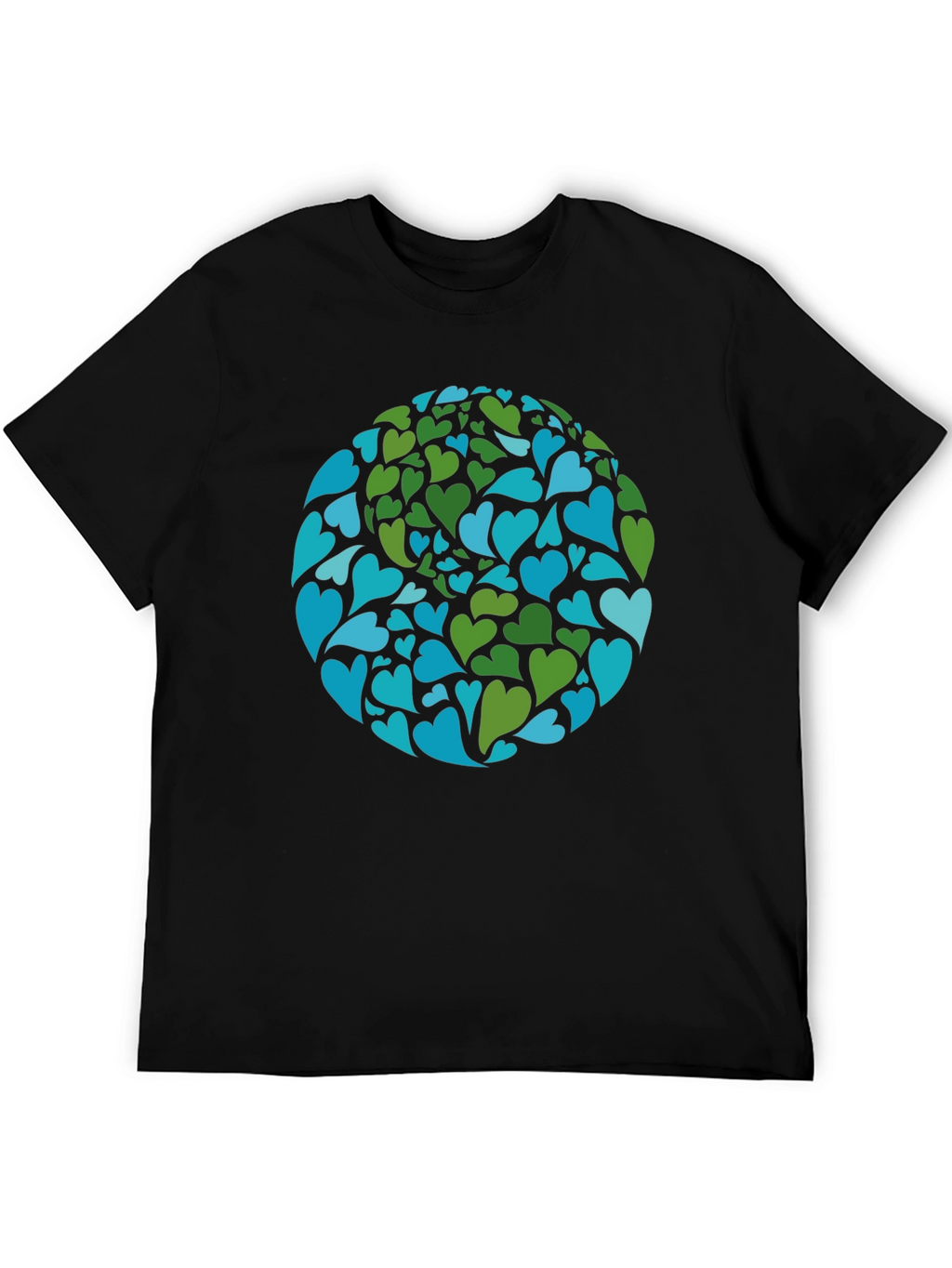 Earth Heart Design Black T-Shirt