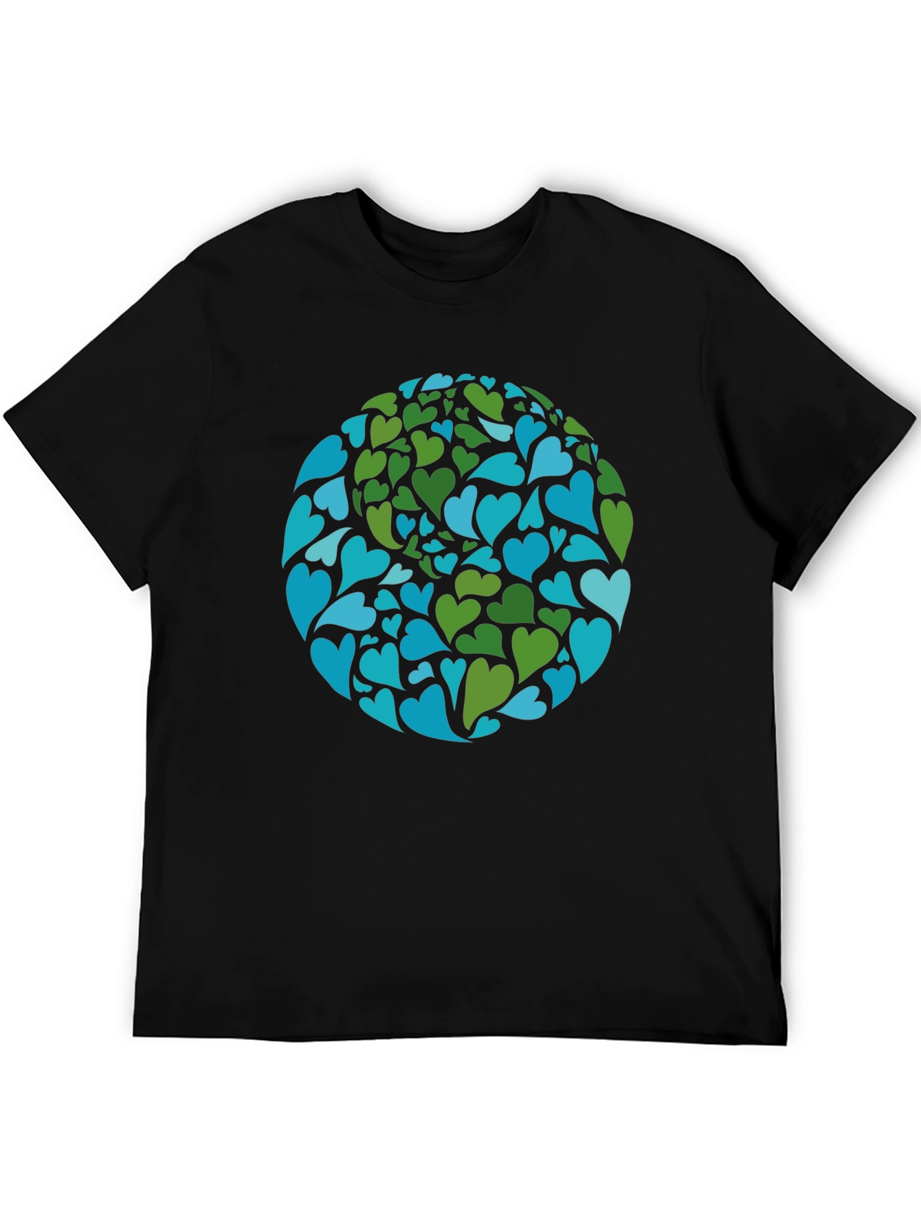 Earth Heart Design Black T-Shirt