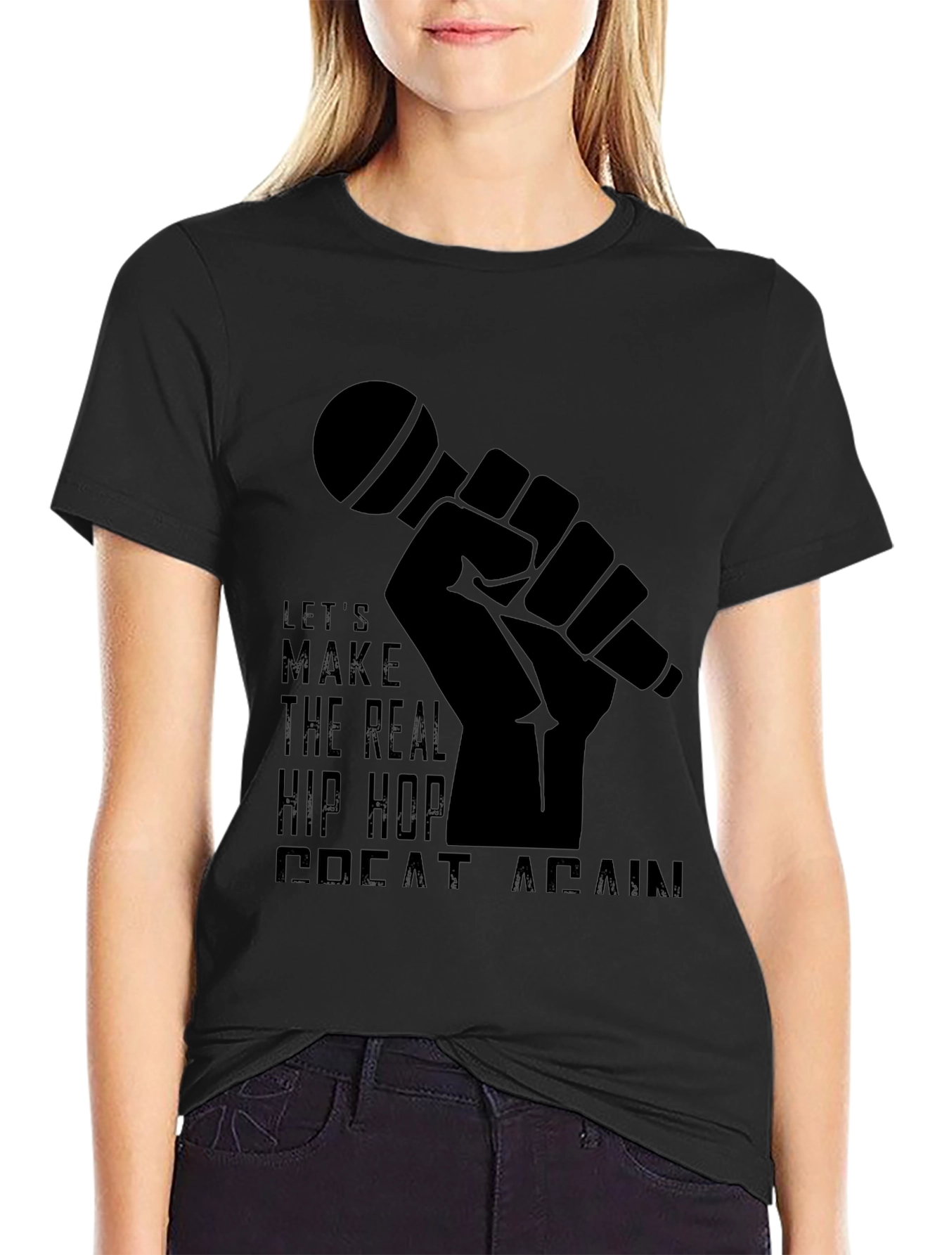 Hip Hop Great Again Black Graphic T-Shirt