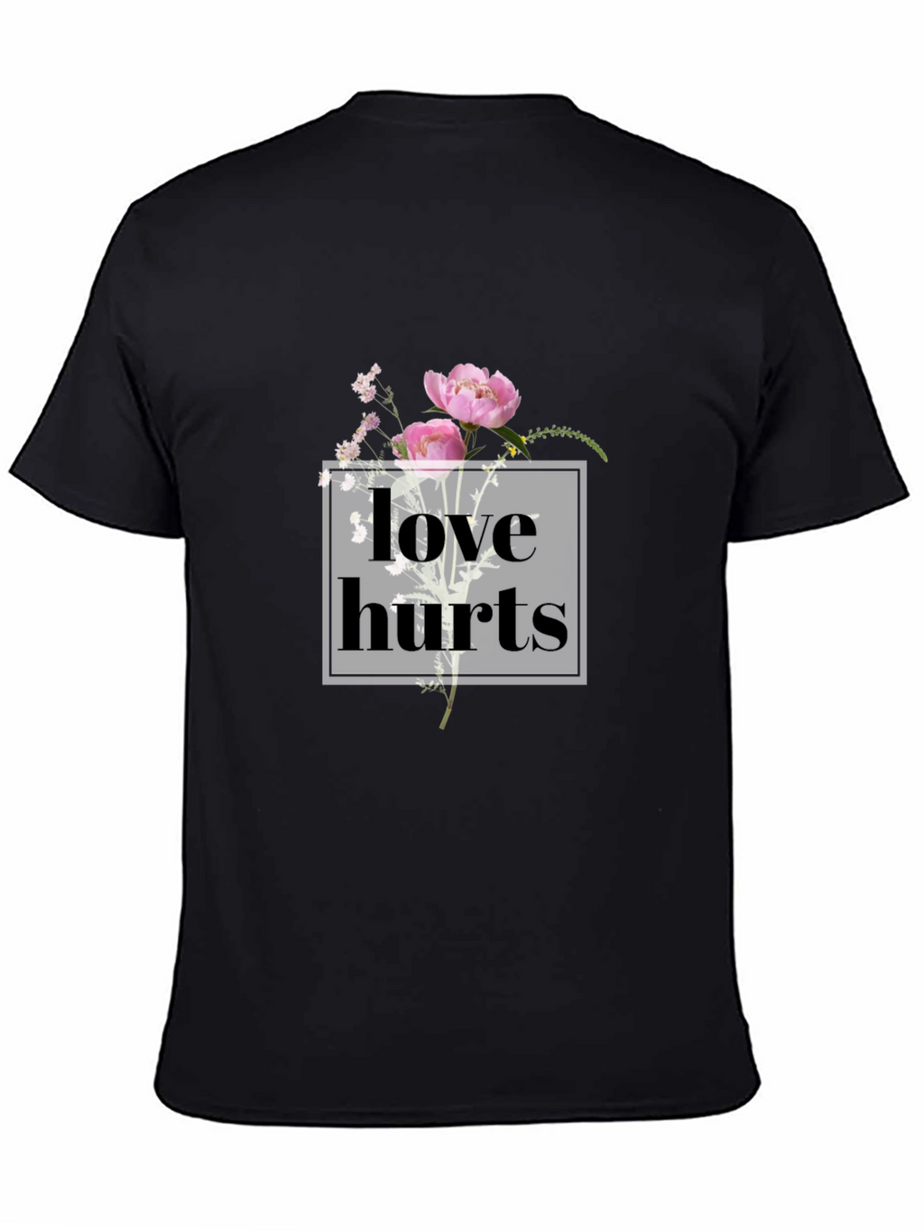Love Hurts Floral Graphic Tee - Black