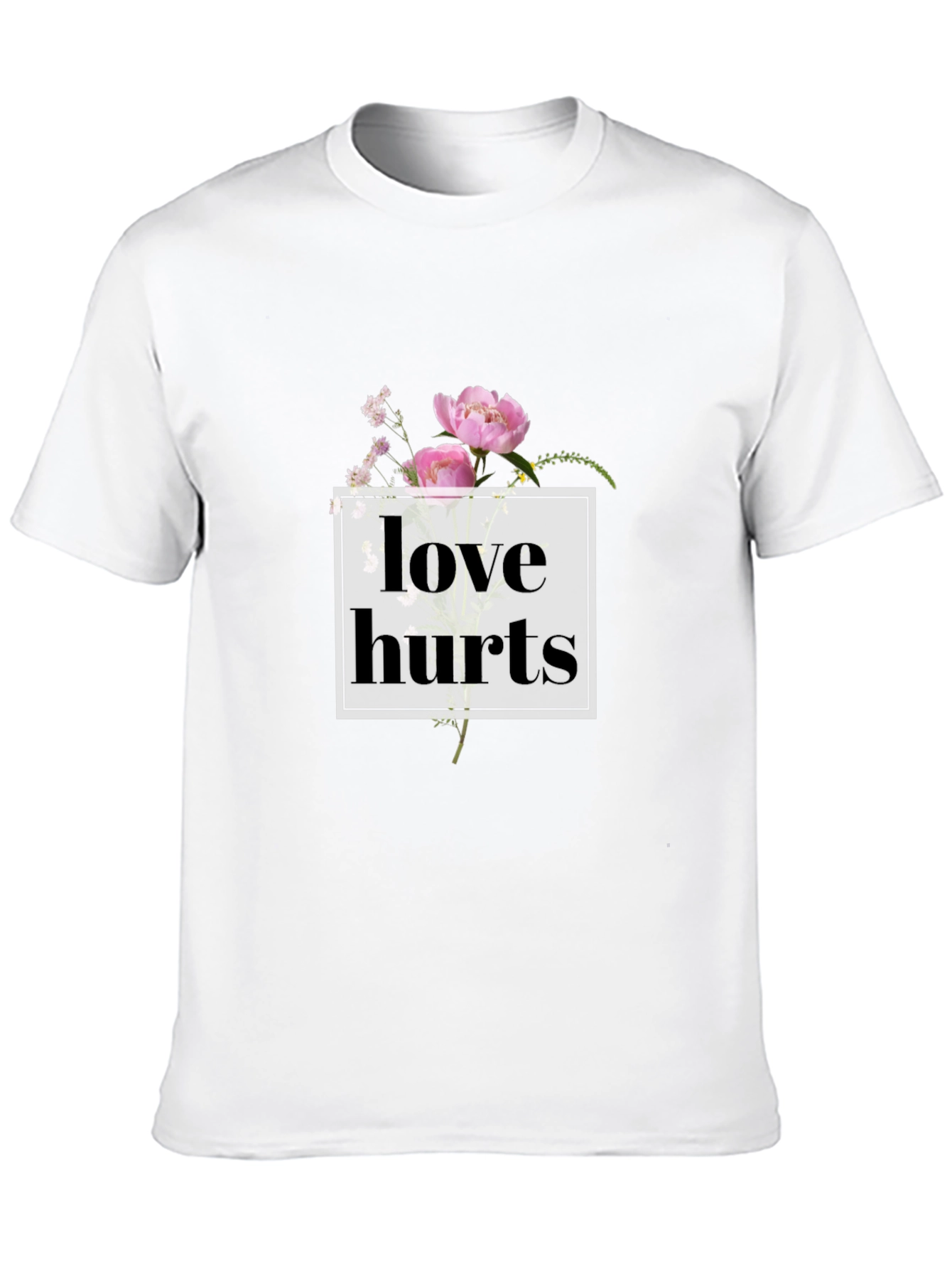 Love Hurts Floral Graphic Tee - Black