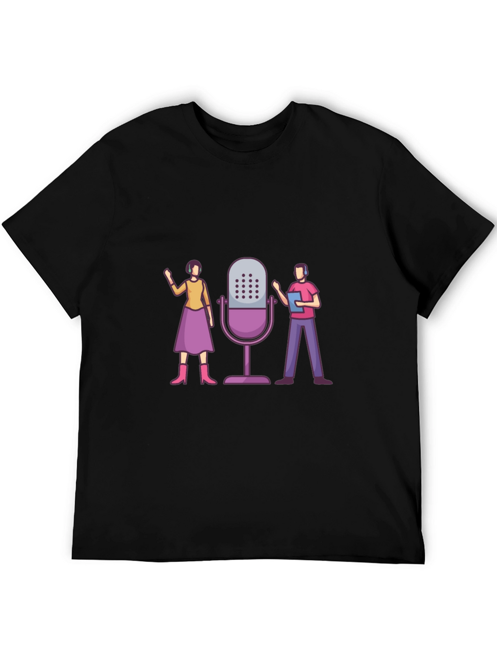 Podcast Crew Graphic Tee - Unisex Black T-Shirt