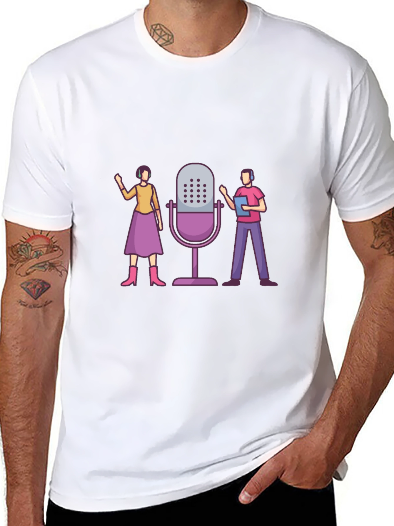 Podcast Crew Graphic Tee - Unisex Black T-Shirt