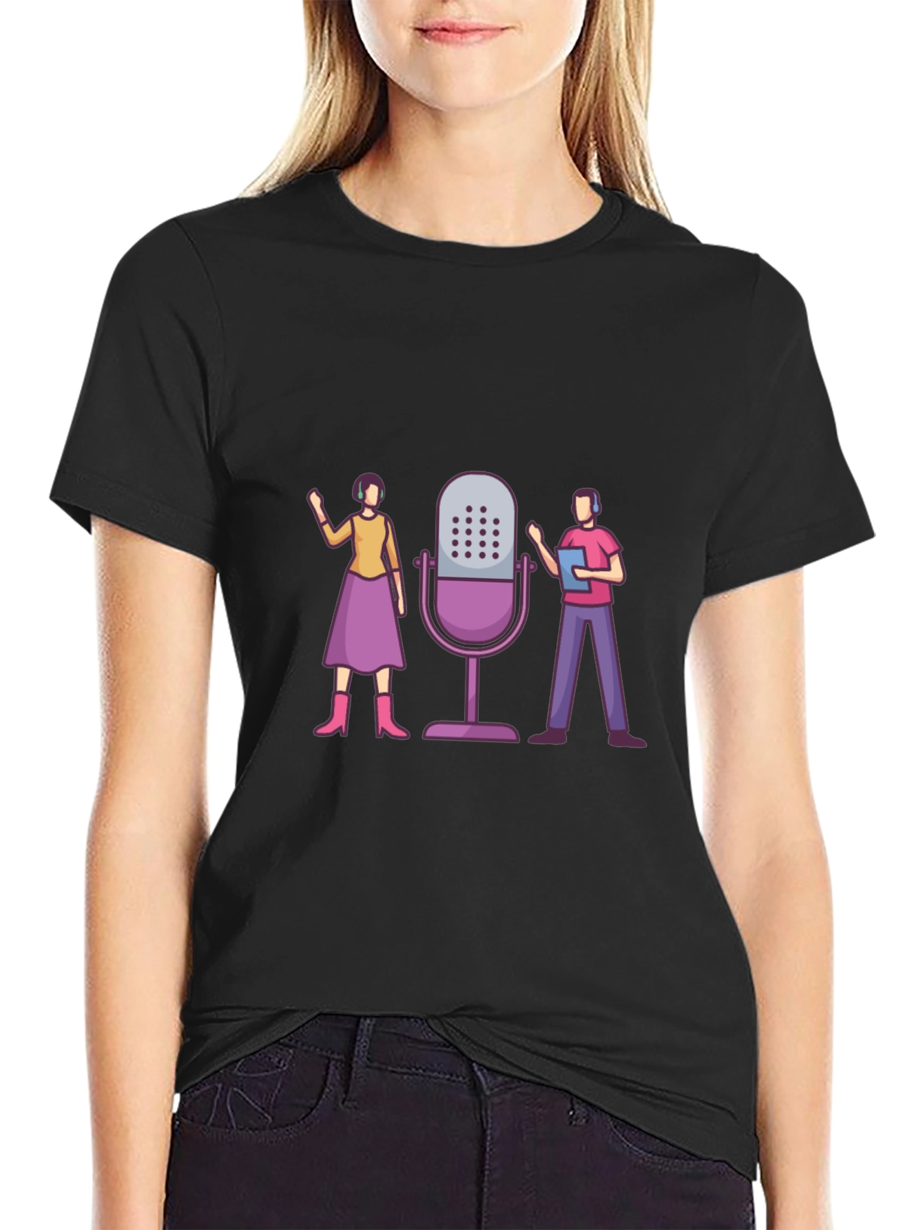 Podcast Crew Graphic Tee - Unisex Black T-Shirt