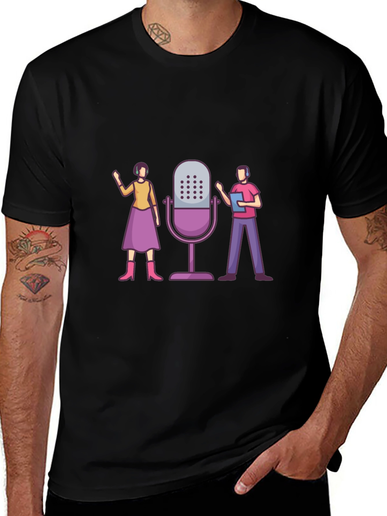 Podcast Crew Graphic Tee - Unisex Black T-Shirt