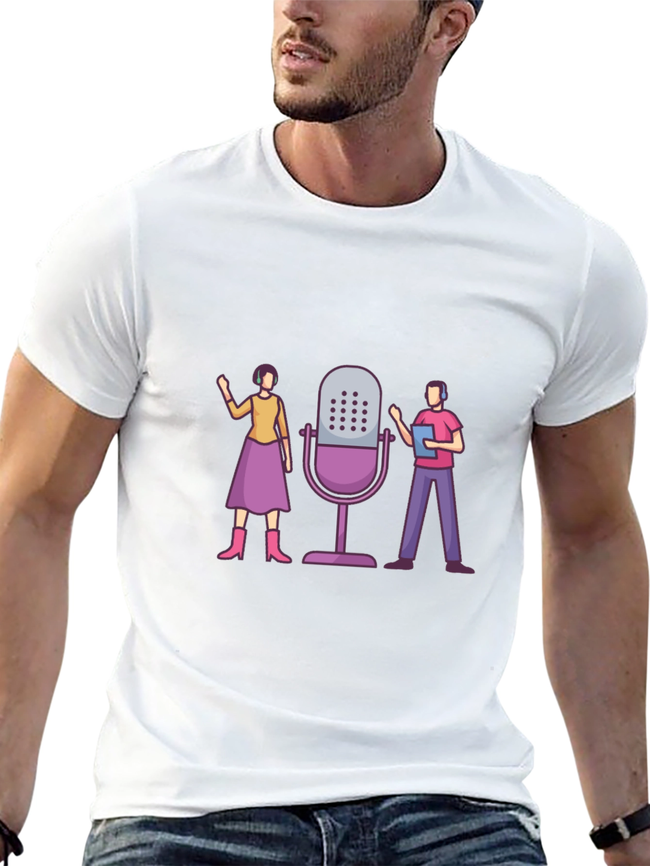 Podcast Crew Graphic Tee - Unisex Black T-Shirt
