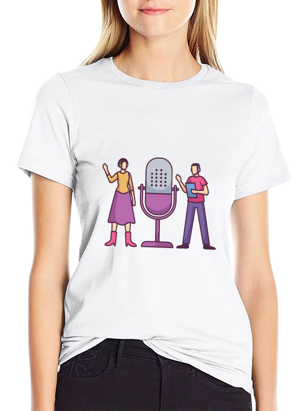 Podcast Crew Graphic Tee - Unisex Black T-Shirt