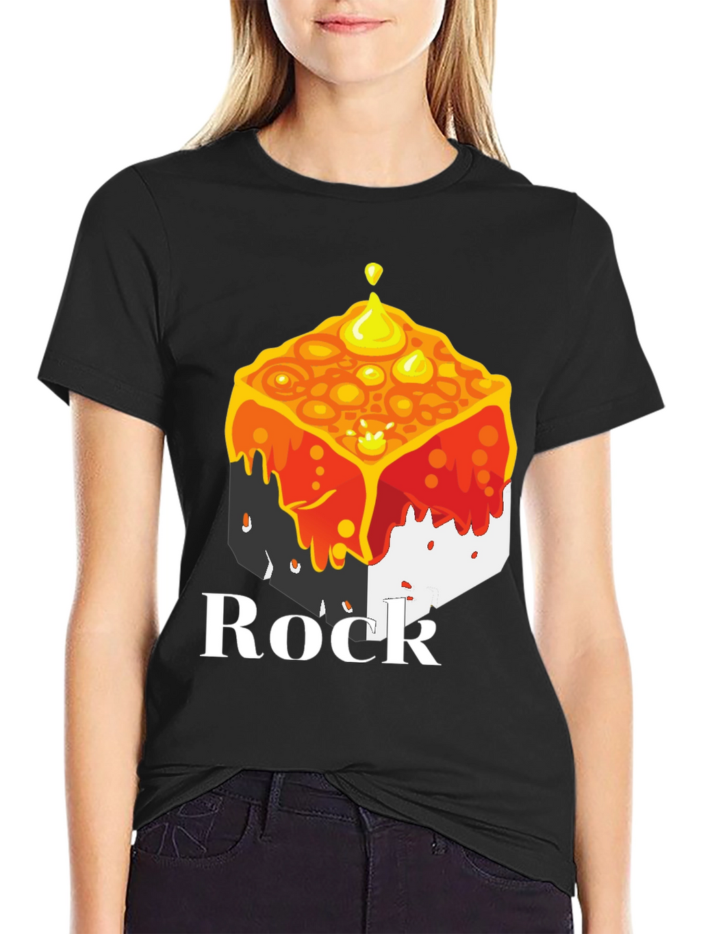 Melting Cube Rock Tee - Unique Graphic T-Shirt
