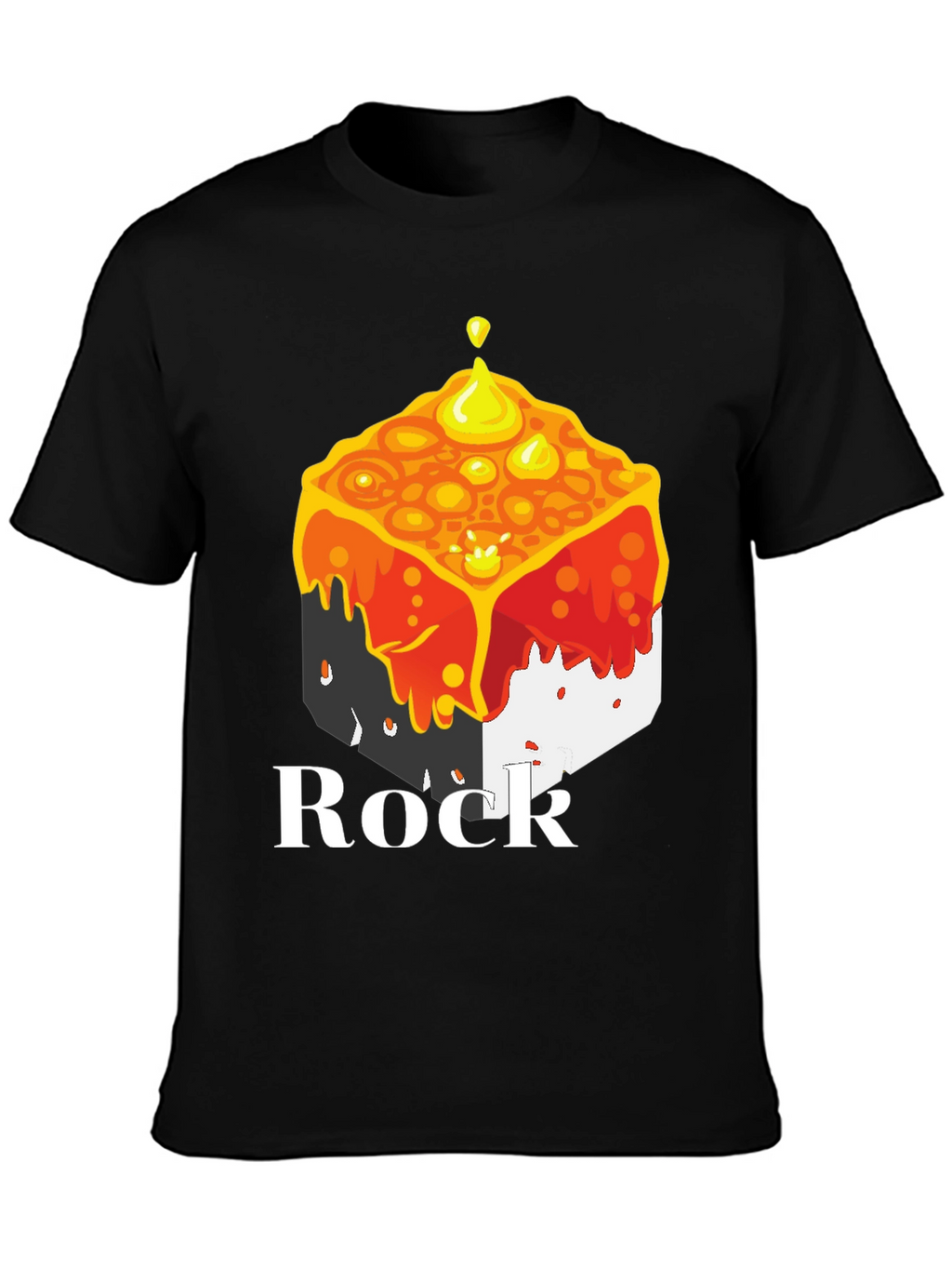 Melting Cube Rock Tee - Unique Graphic T-Shirt