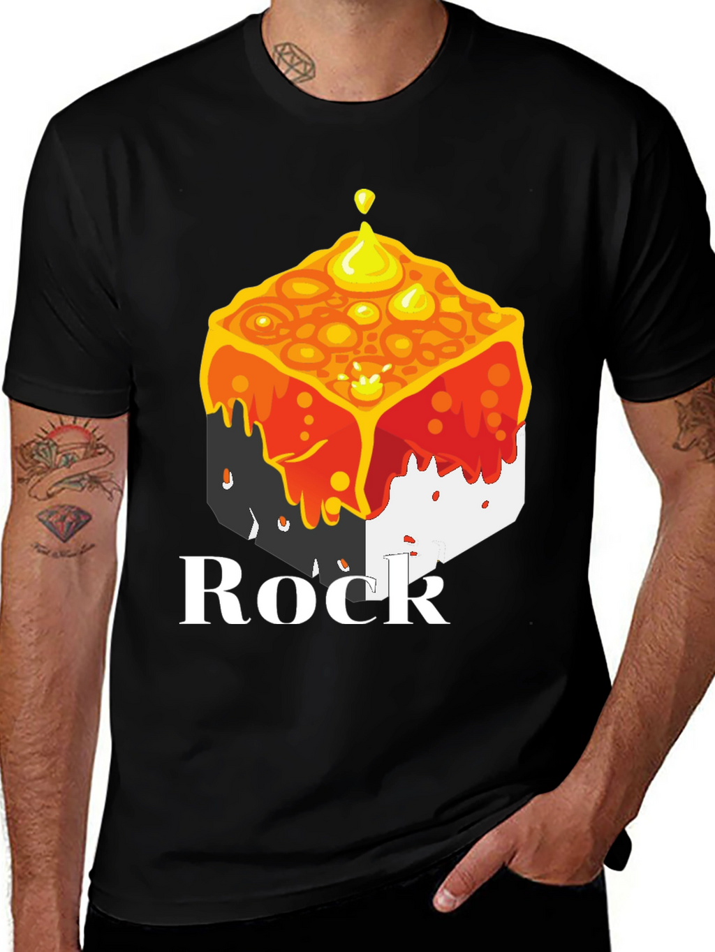 Melting Cube Rock Tee - Unique Graphic T-Shirt