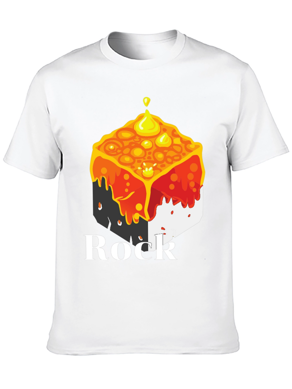 Melting Cube Rock Tee - Unique Graphic T-Shirt