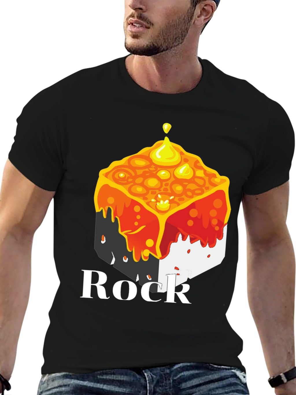 Melting Cube Rock Tee - Unique Graphic T-Shirt