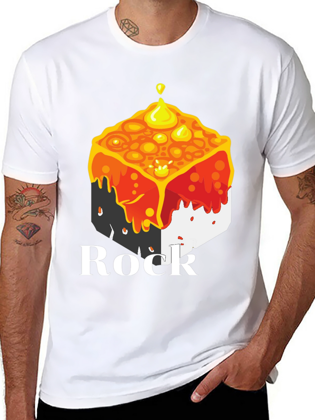 Melting Cube Rock Tee - Unique Graphic T-Shirt