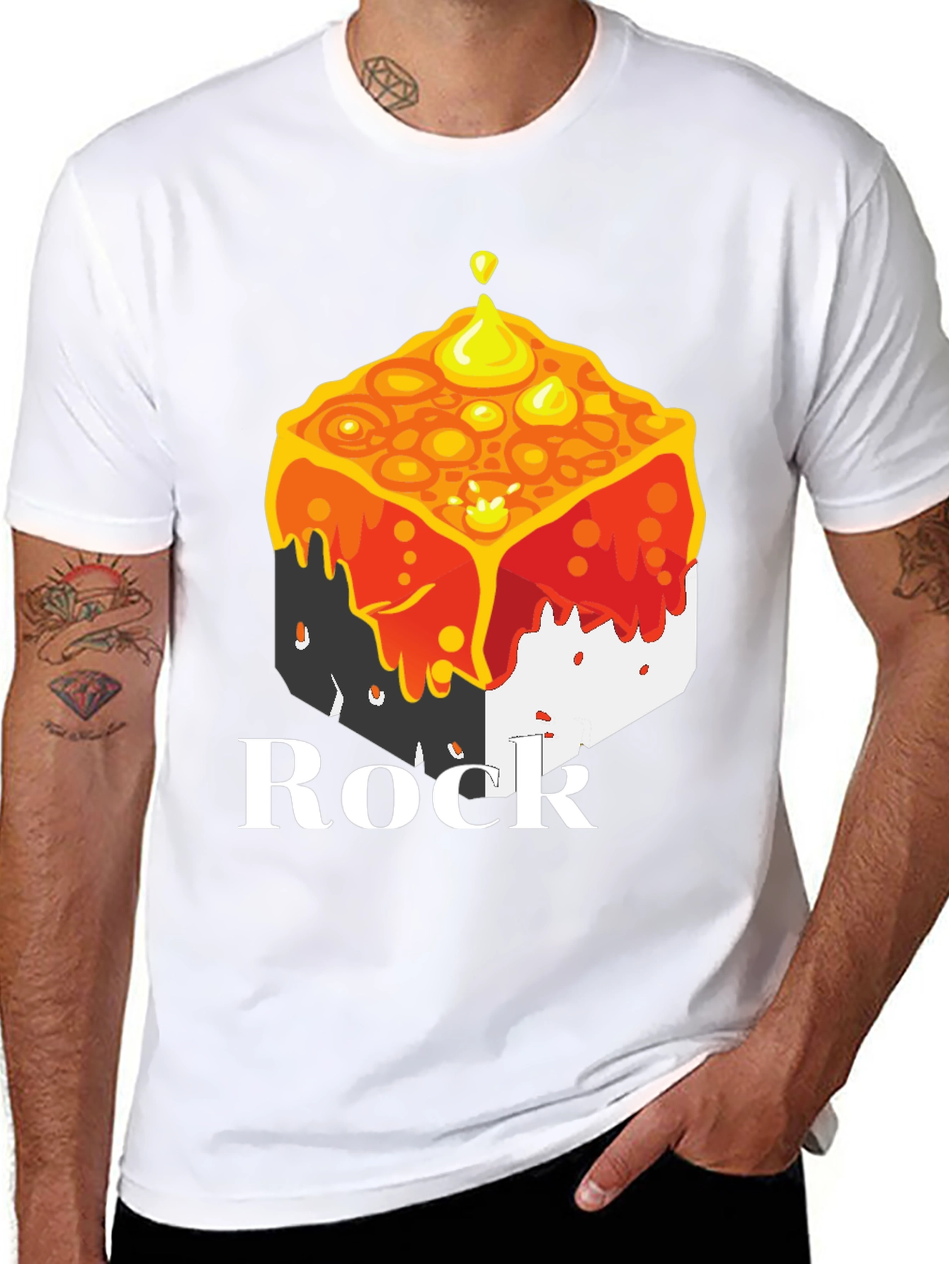 Melting Cube Rock Tee - Unique Graphic T-Shirt