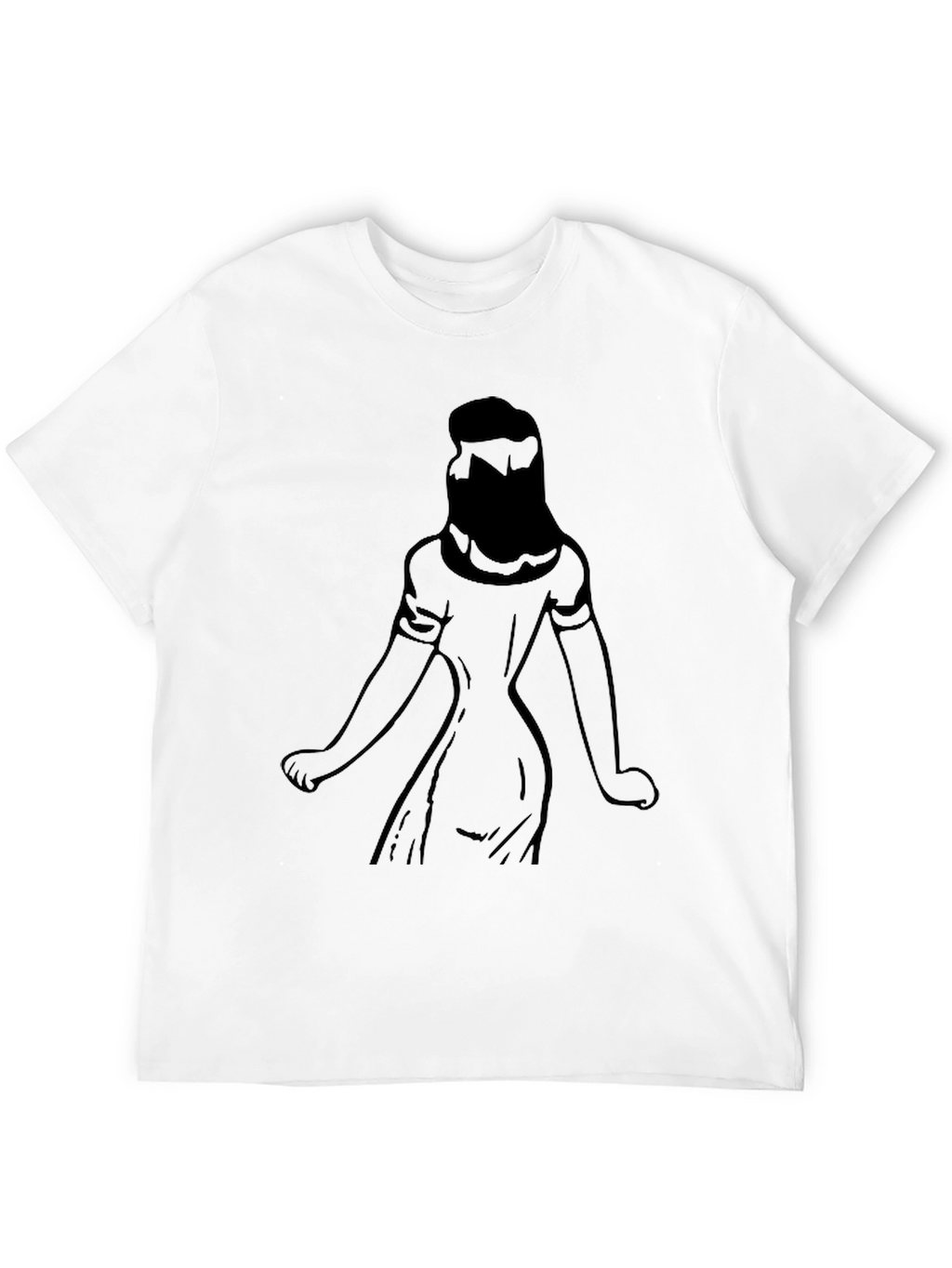 Graphic Print Tee: Woman Silhouette - Black