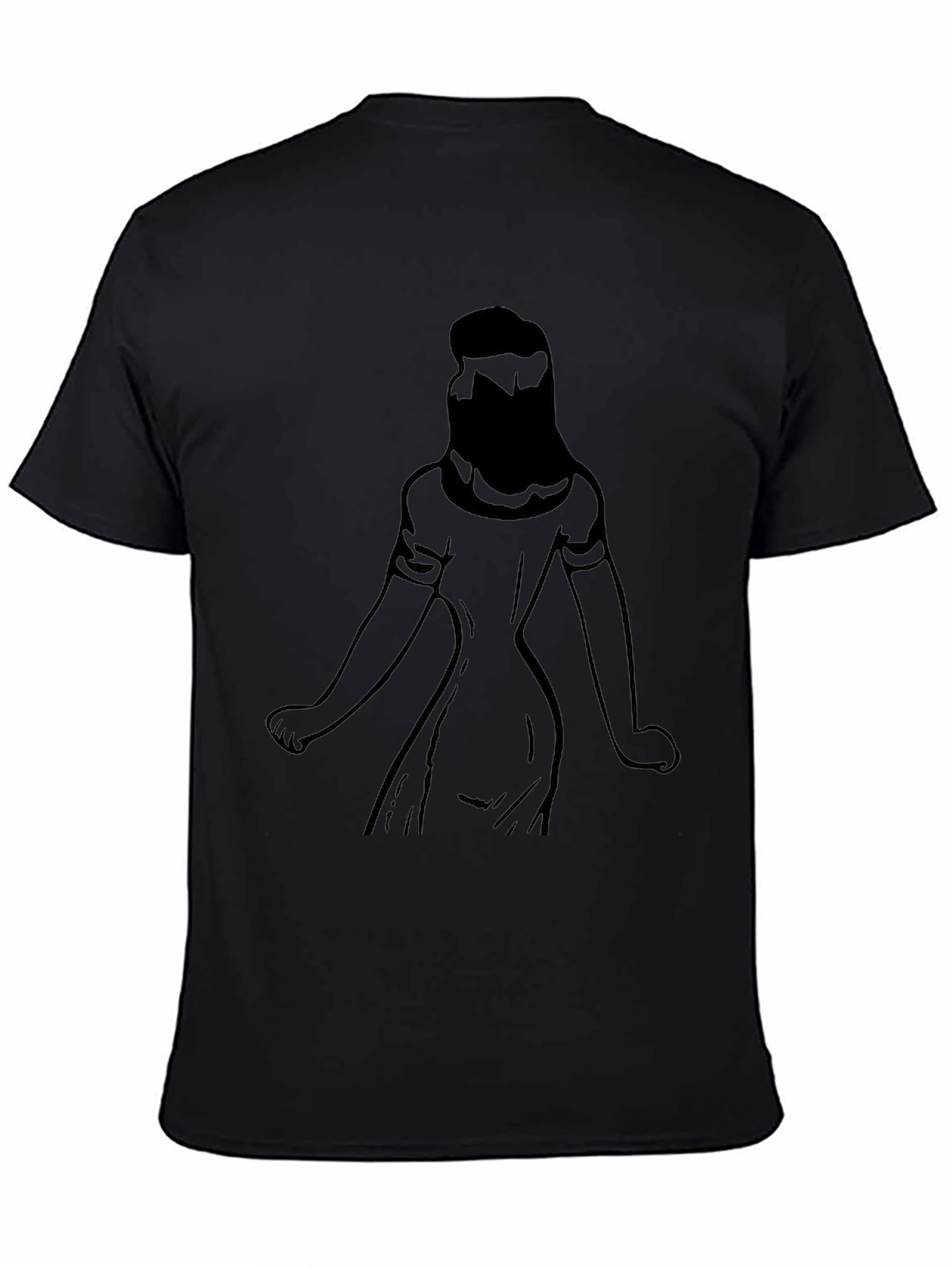 Graphic Print Tee: Woman Silhouette - Black