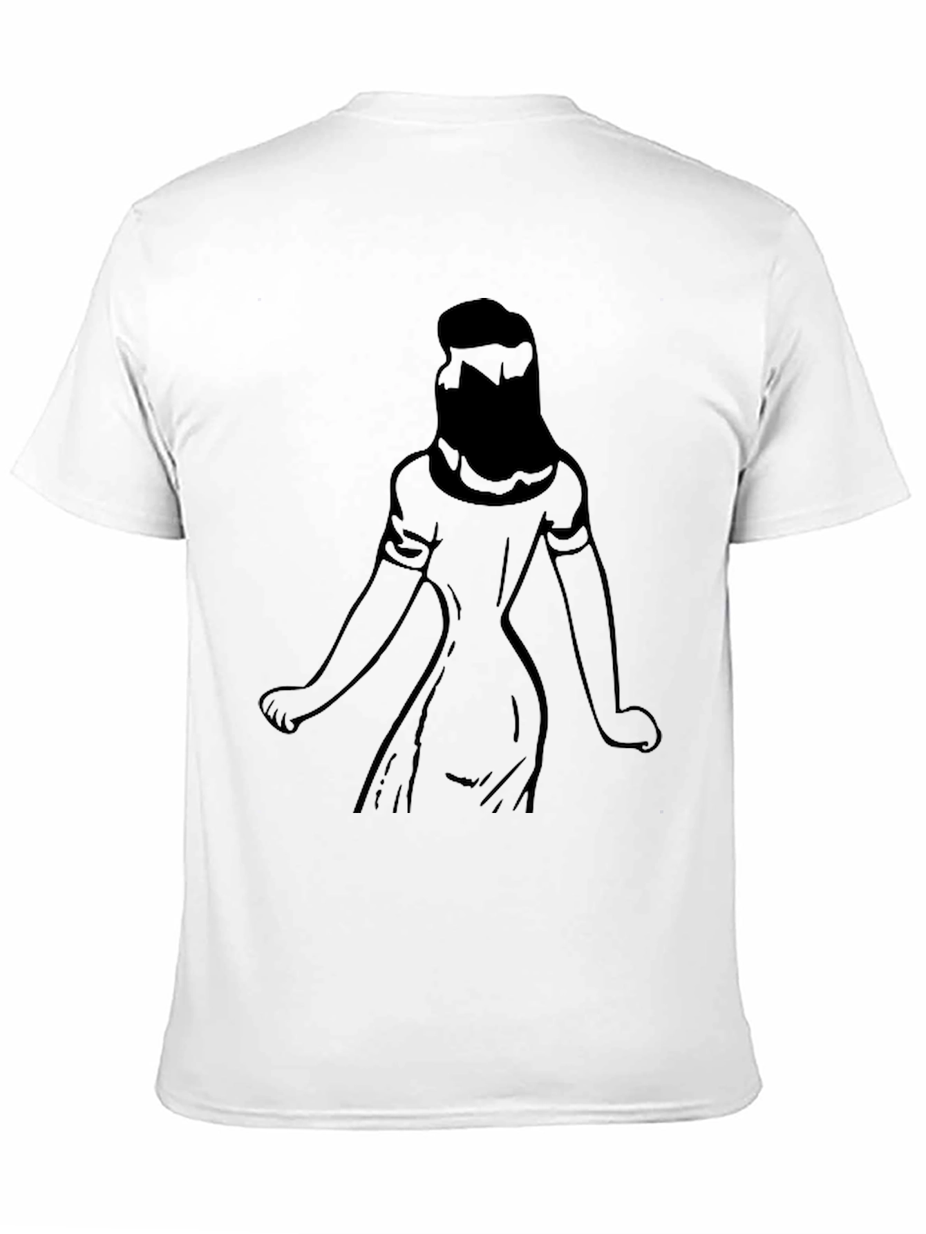 Graphic Print Tee: Woman Silhouette - Black