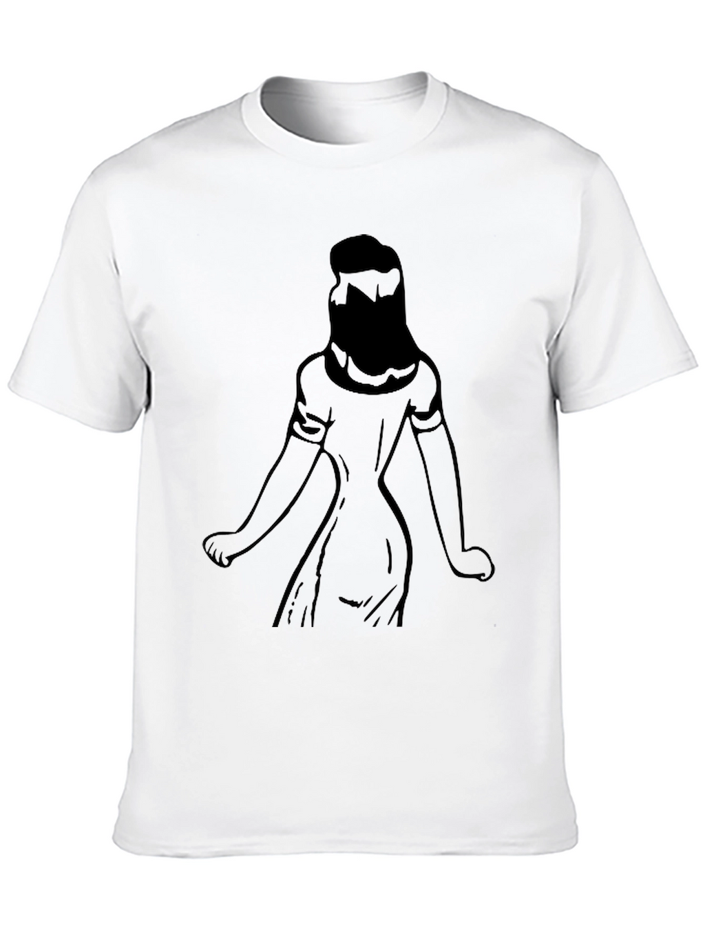 Graphic Print Tee: Woman Silhouette - Black