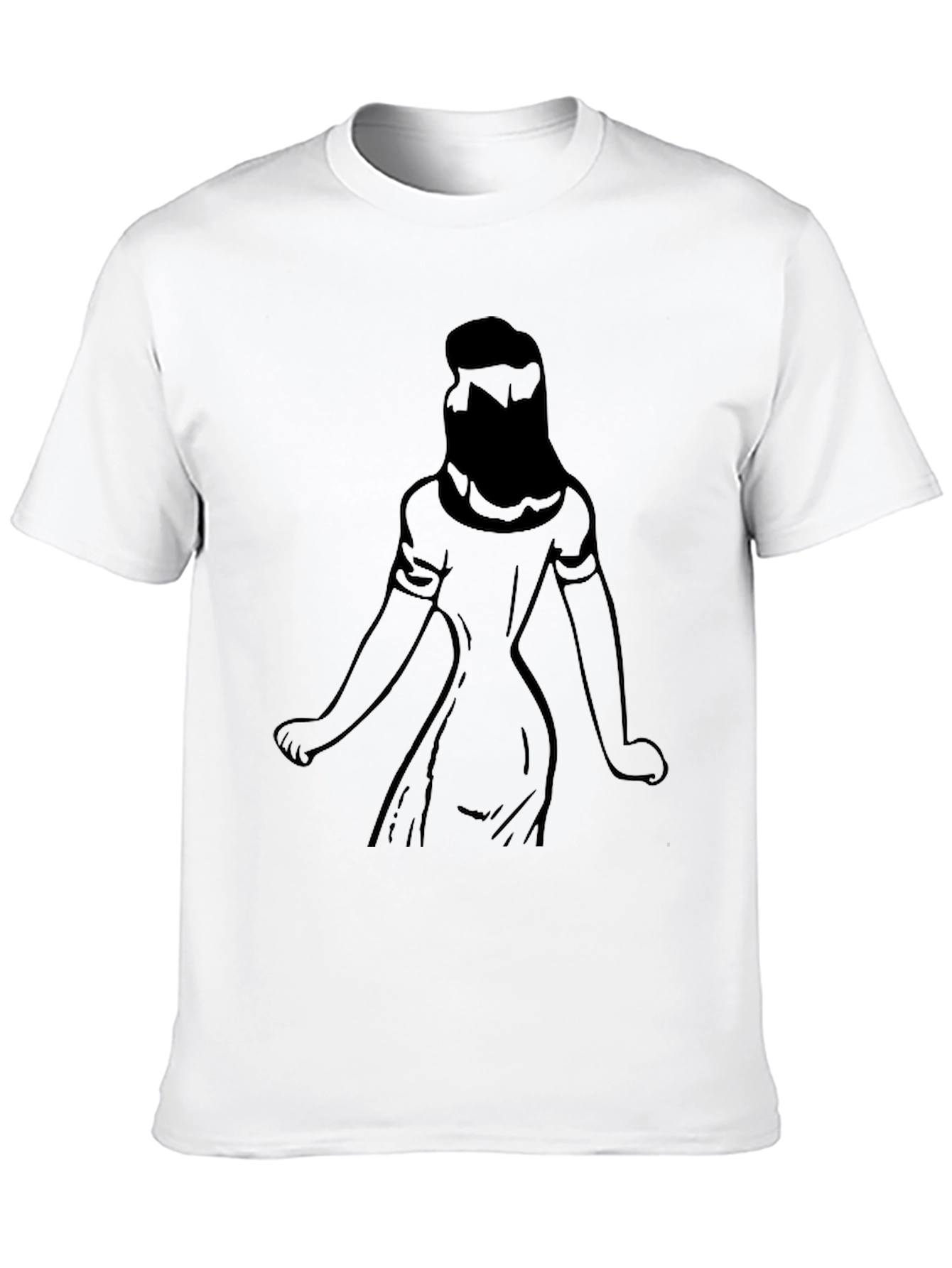 Graphic Print Tee: Woman Silhouette - Black
