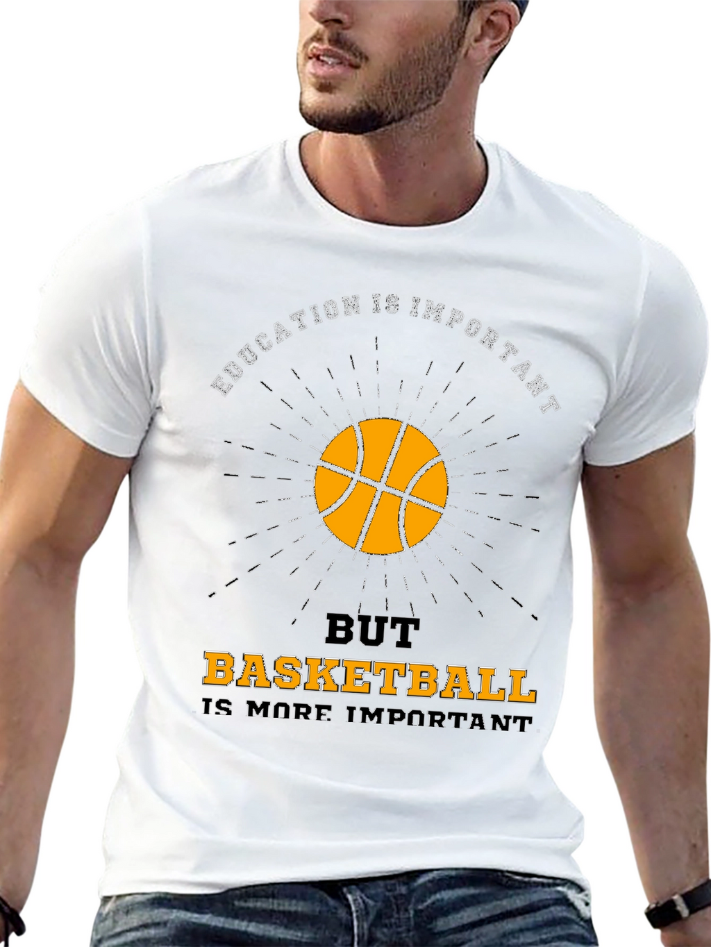 Education vs Basketball Graphic T-Shirt