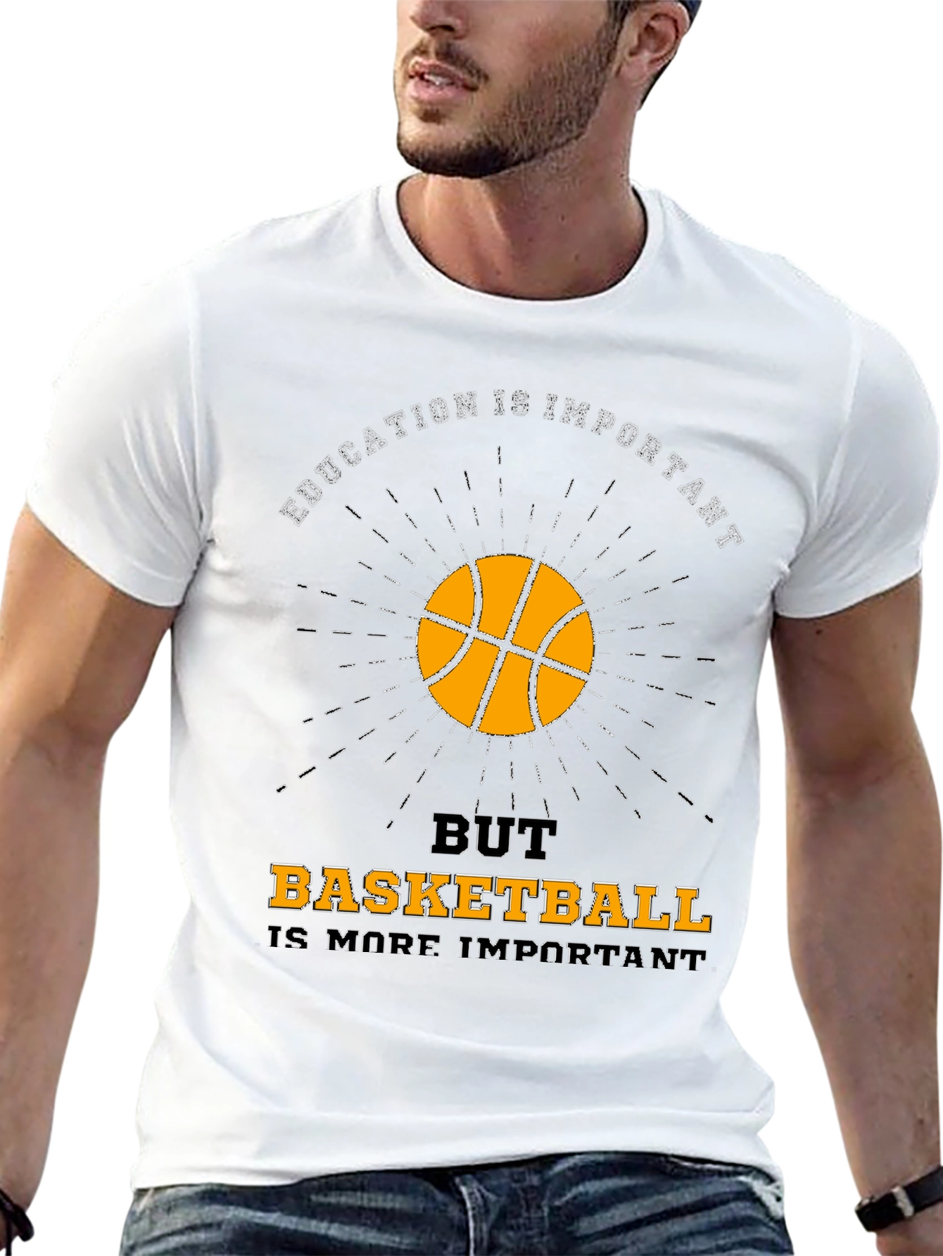 Education vs Basketball Graphic T-Shirt