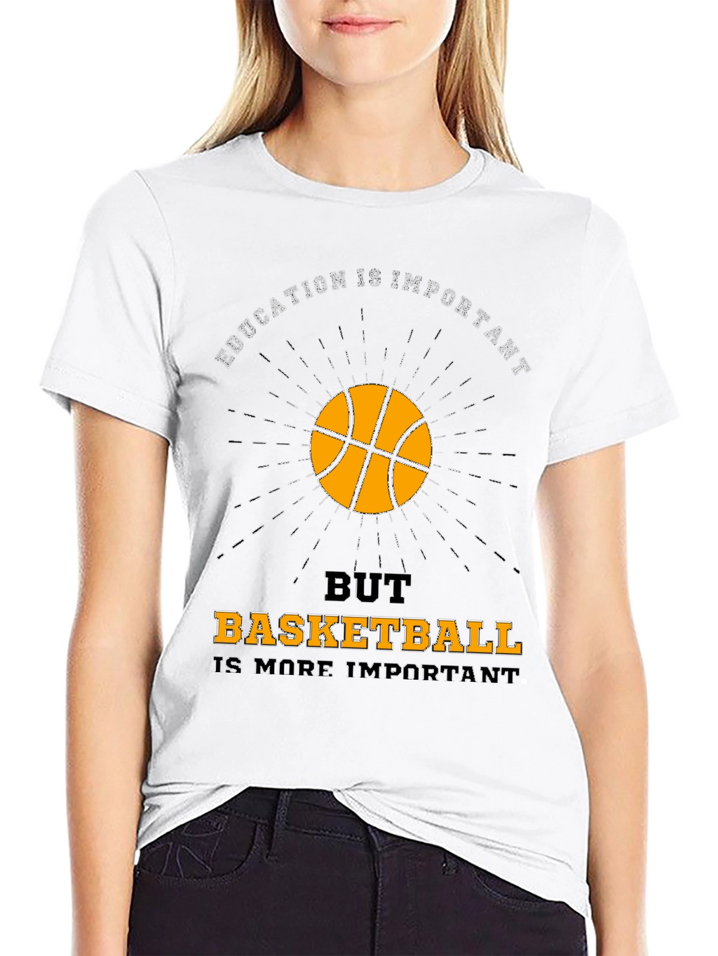 Education vs Basketball Graphic T-Shirt
