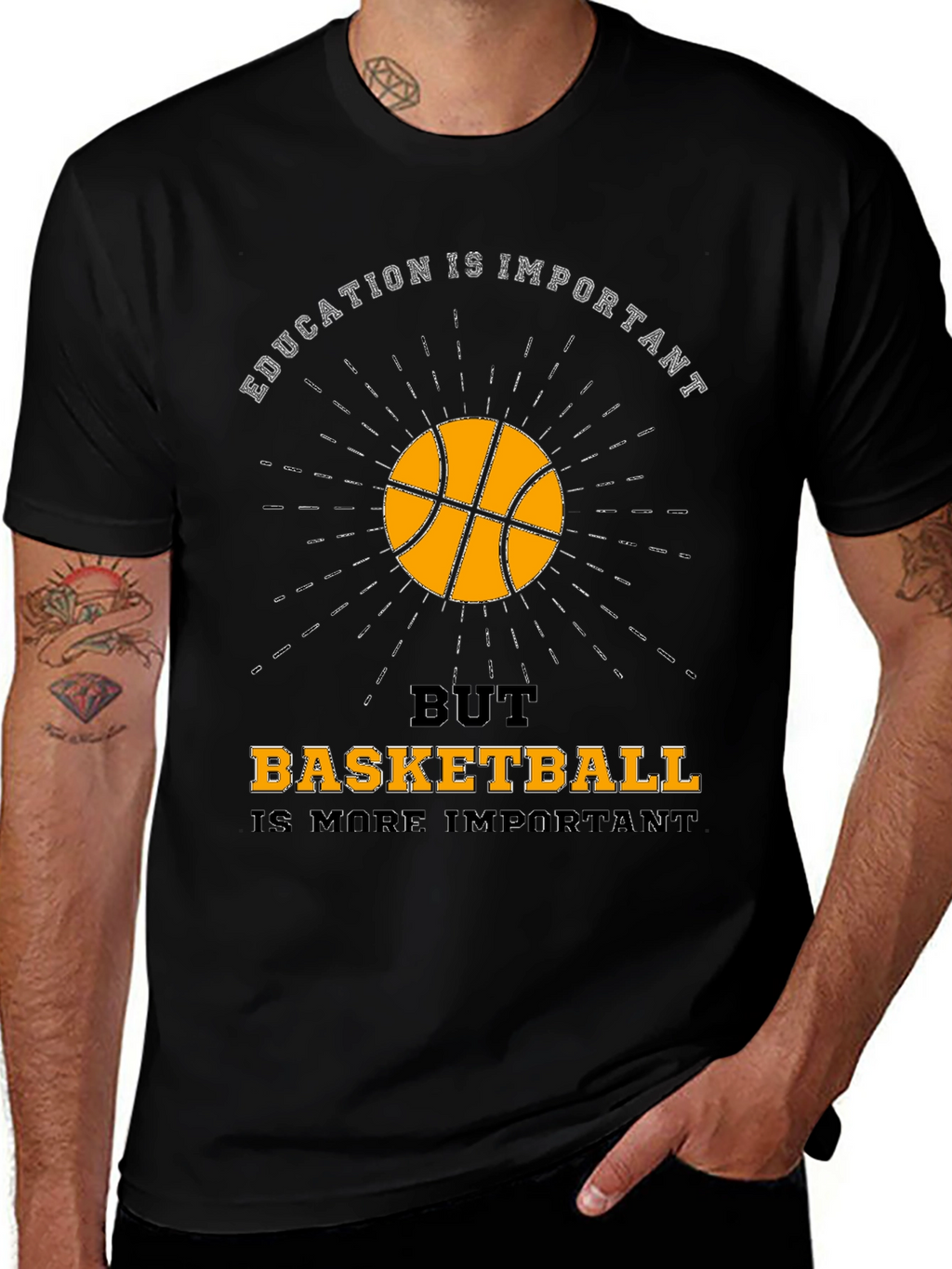 Education vs Basketball Graphic T-Shirt