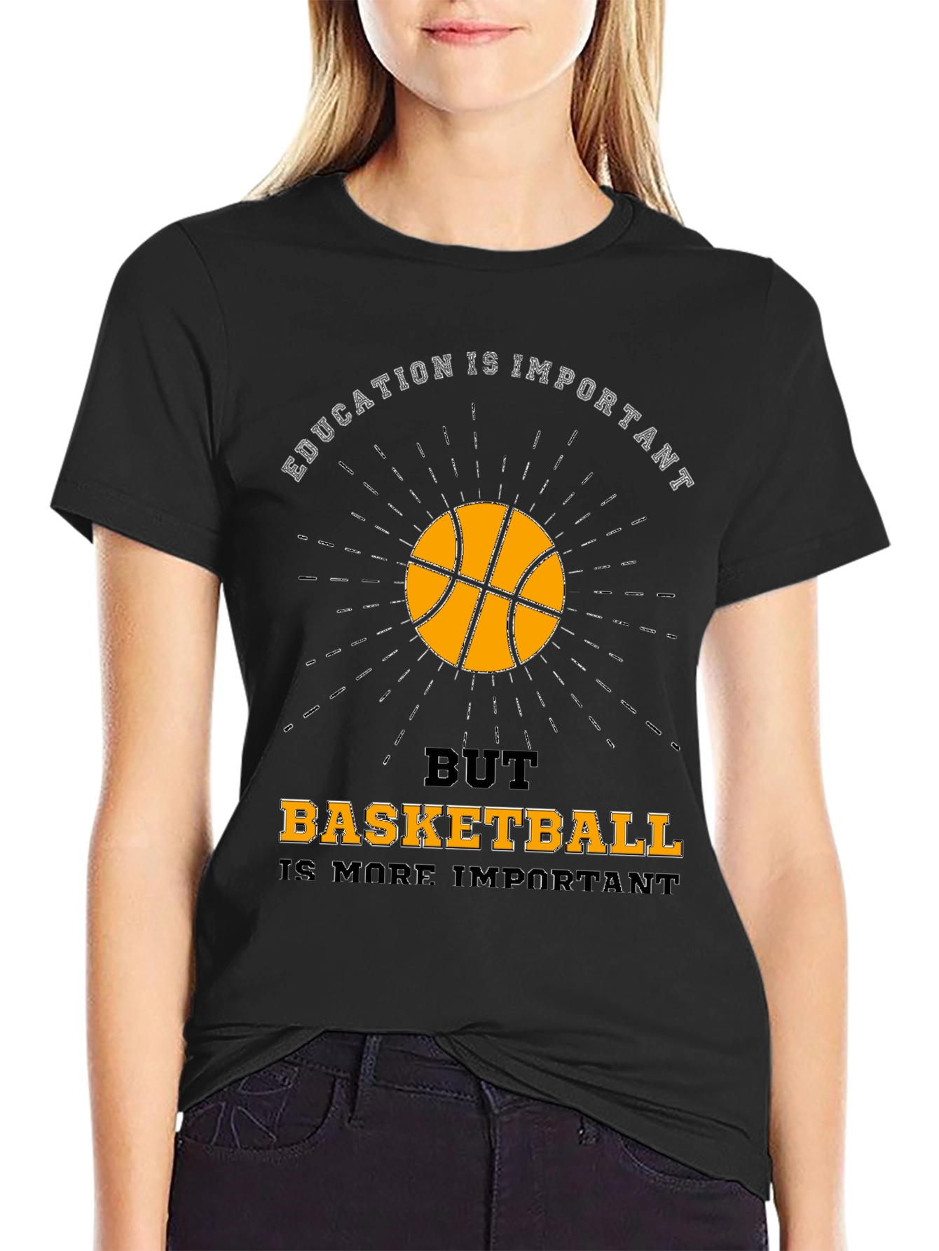 Education vs Basketball Graphic T-Shirt