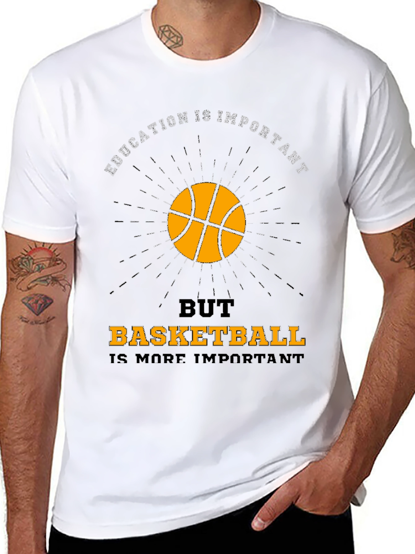 Education vs Basketball Graphic T-Shirt