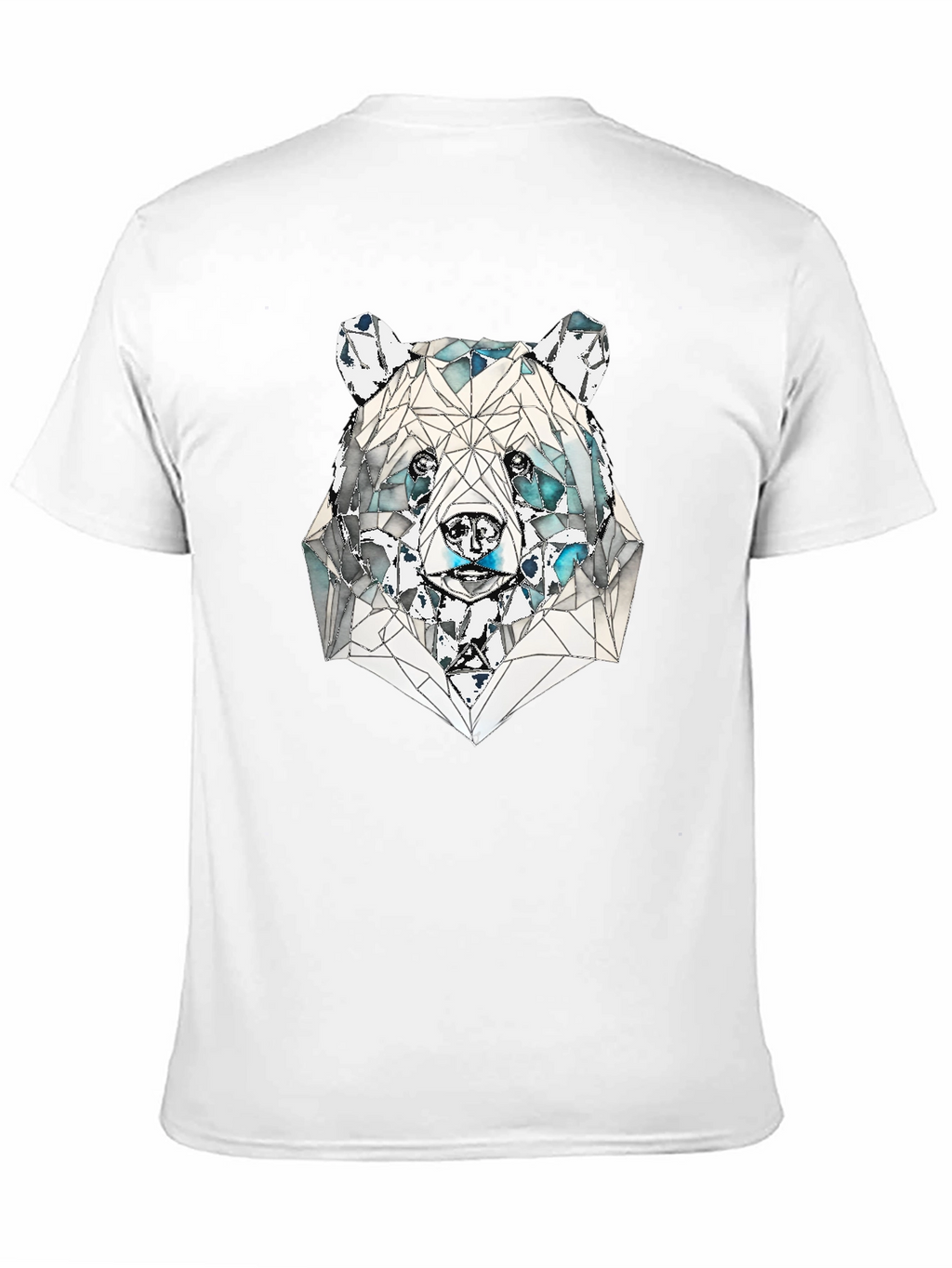 Geometric Bear Graphic Tee - Black