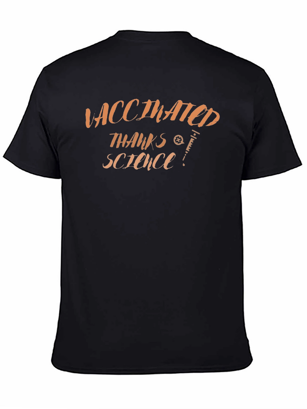 Vaccinated Thanks Science Black T-Shirt