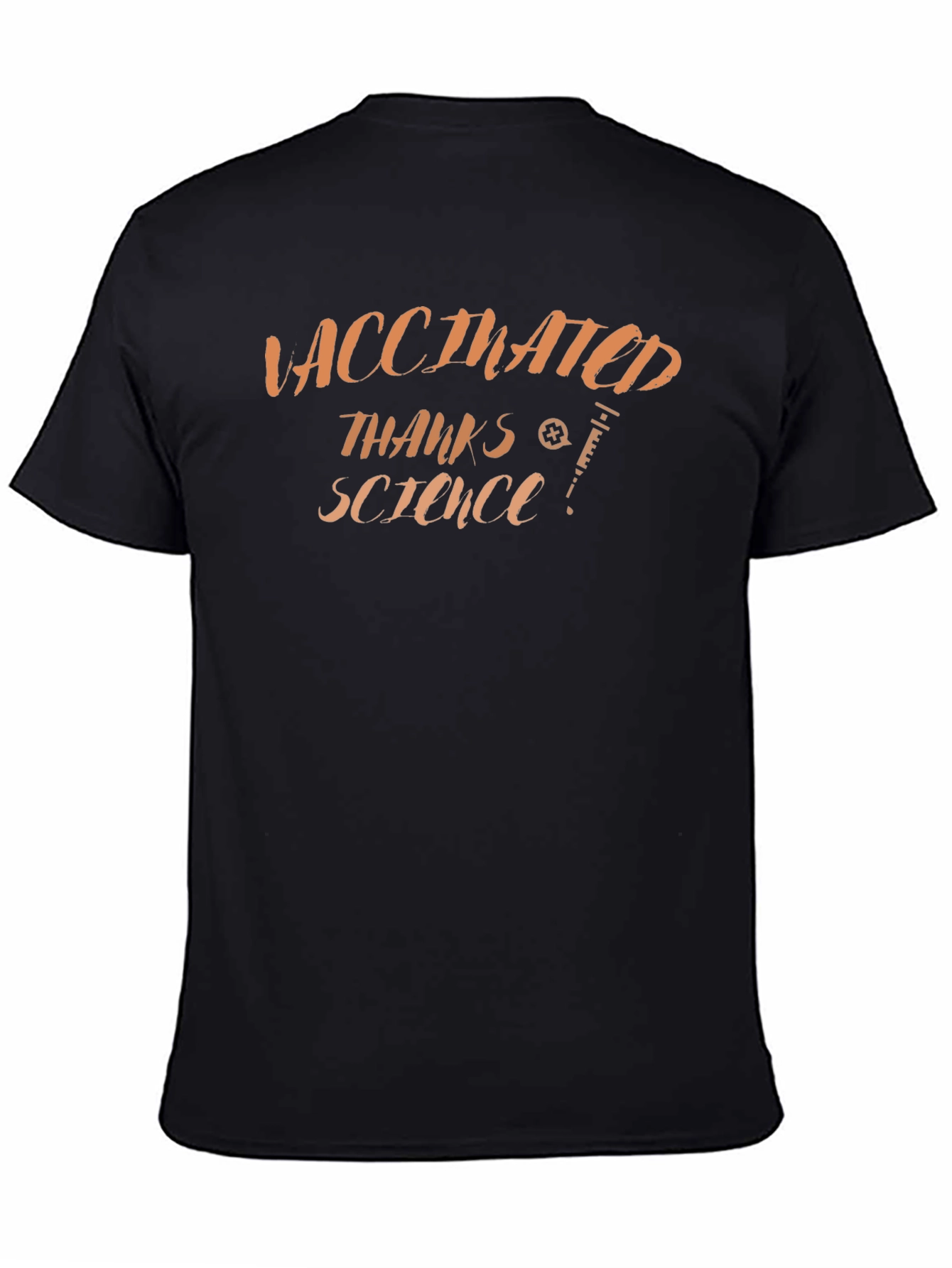 Vaccinated Thanks Science Black T-Shirt