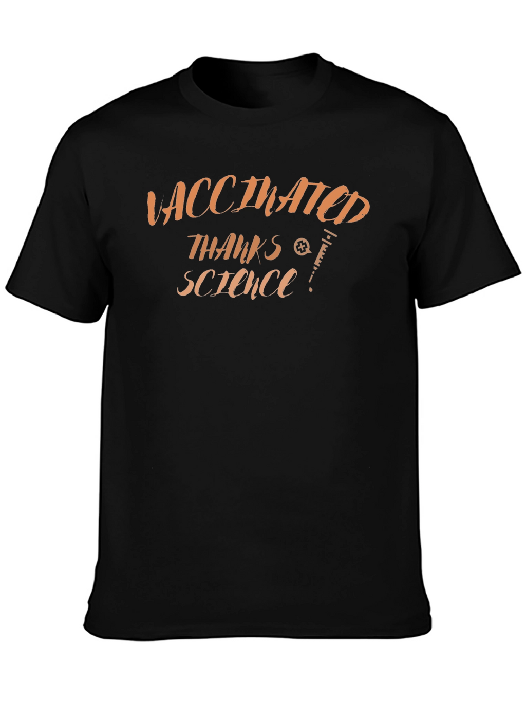 Vaccinated Thanks Science Black T-Shirt