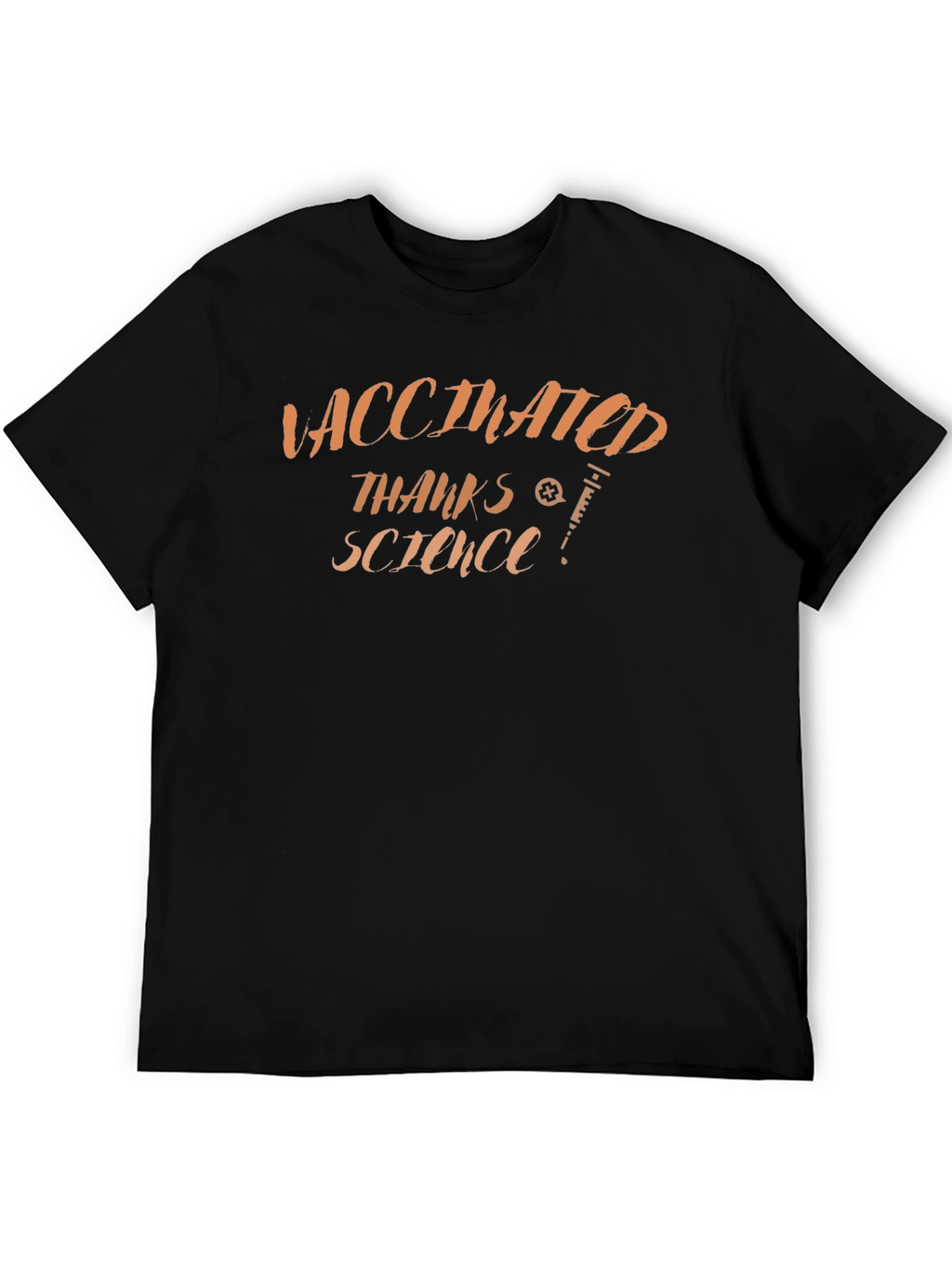 Vaccinated Thanks Science Black T-Shirt