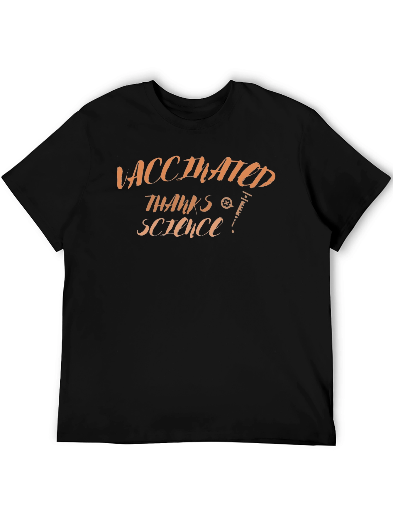 Vaccinated Thanks Science Black T-Shirt