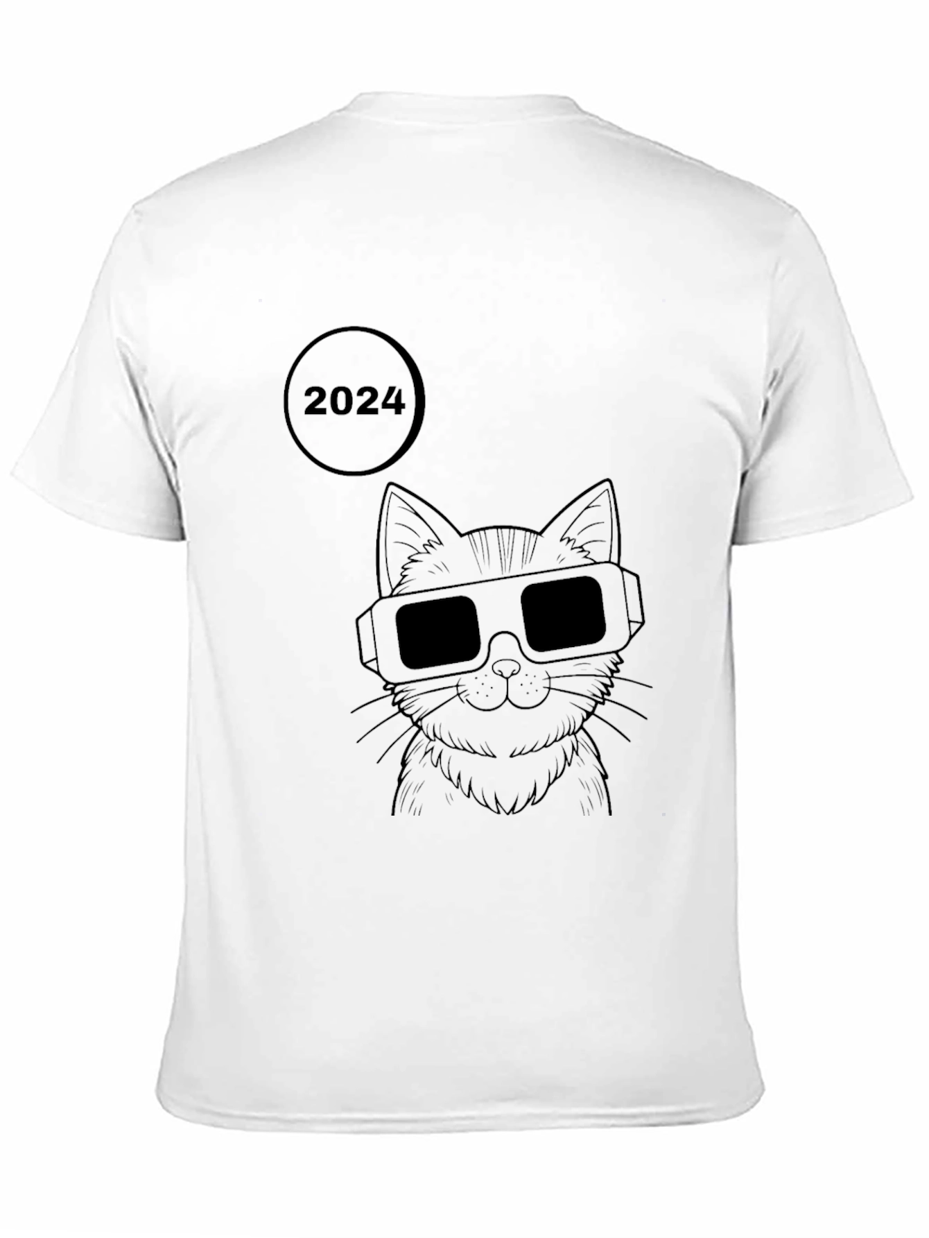 2024 Cat with Glasses Graphic T-Shirt