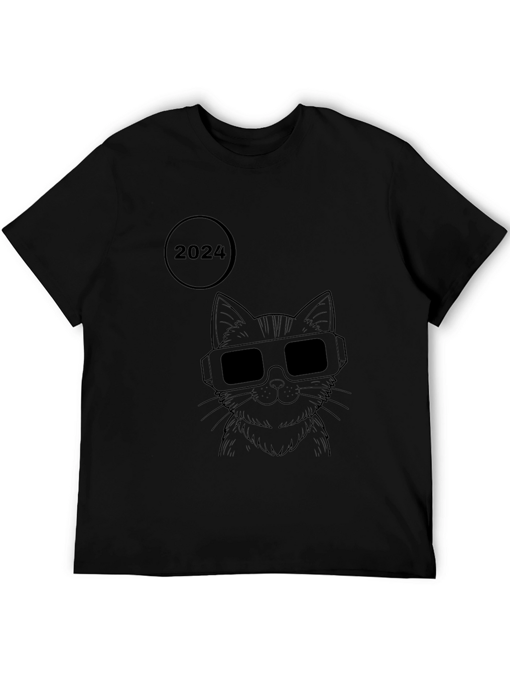2024 Cat with Glasses Graphic T-Shirt