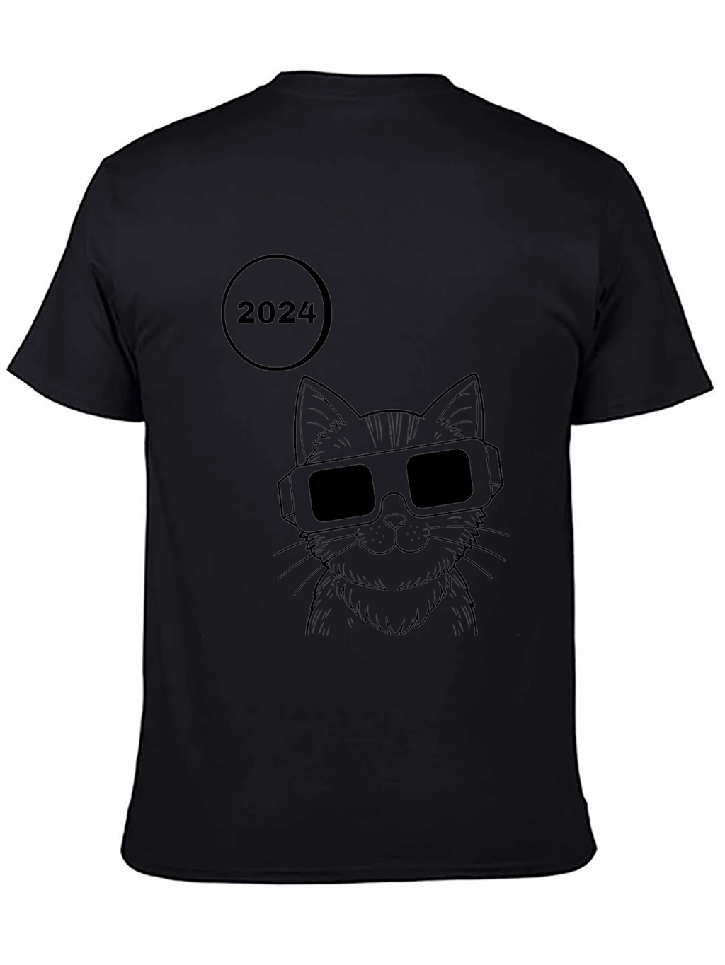 2024 Cat with Glasses Graphic T-Shirt