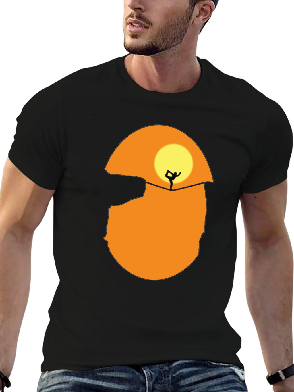 Silhouette Yoga T-Shirt - Sunset Design