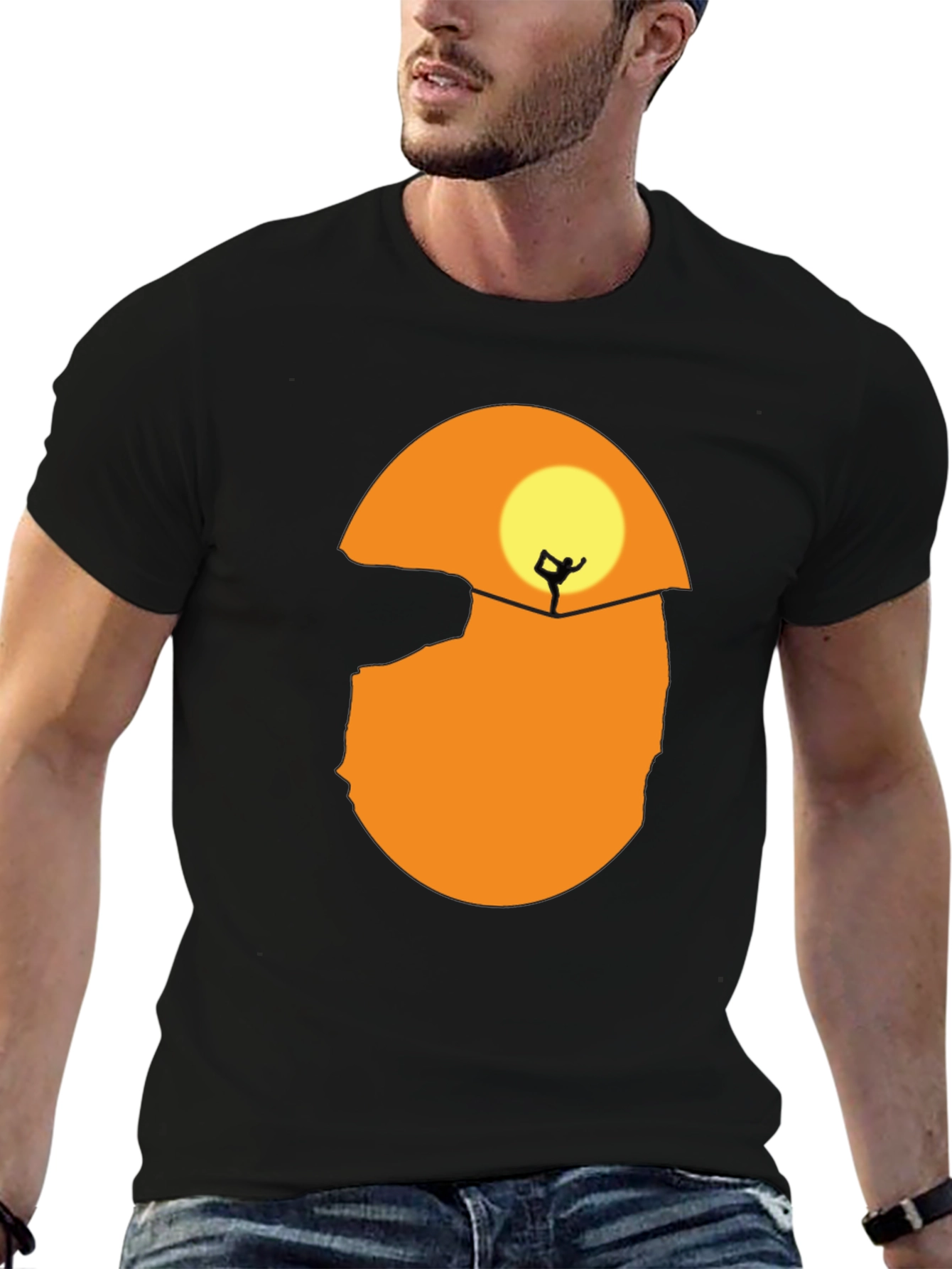 Silhouette Yoga T-Shirt - Sunset Design
