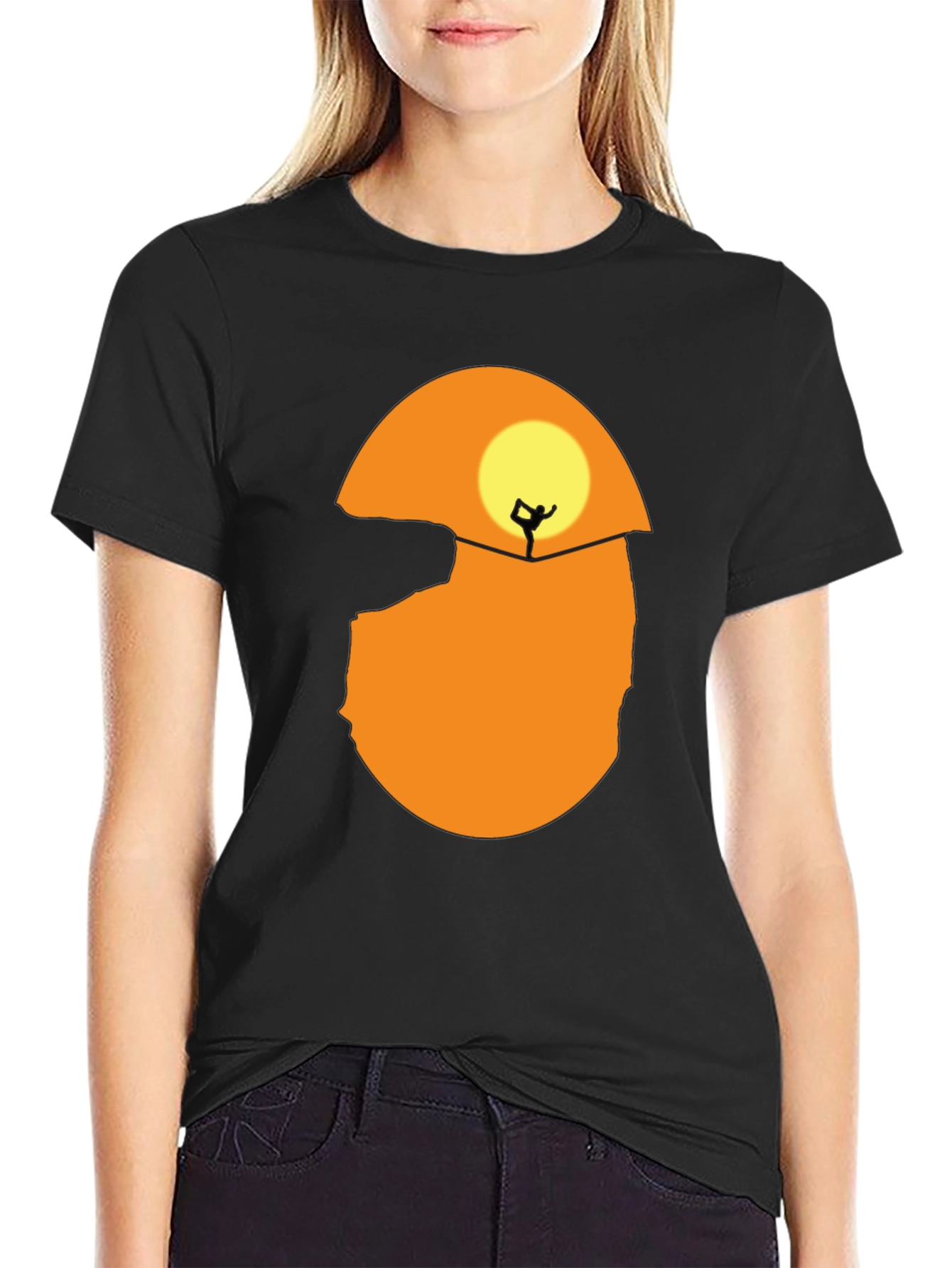 Silhouette Yoga T-Shirt - Sunset Design