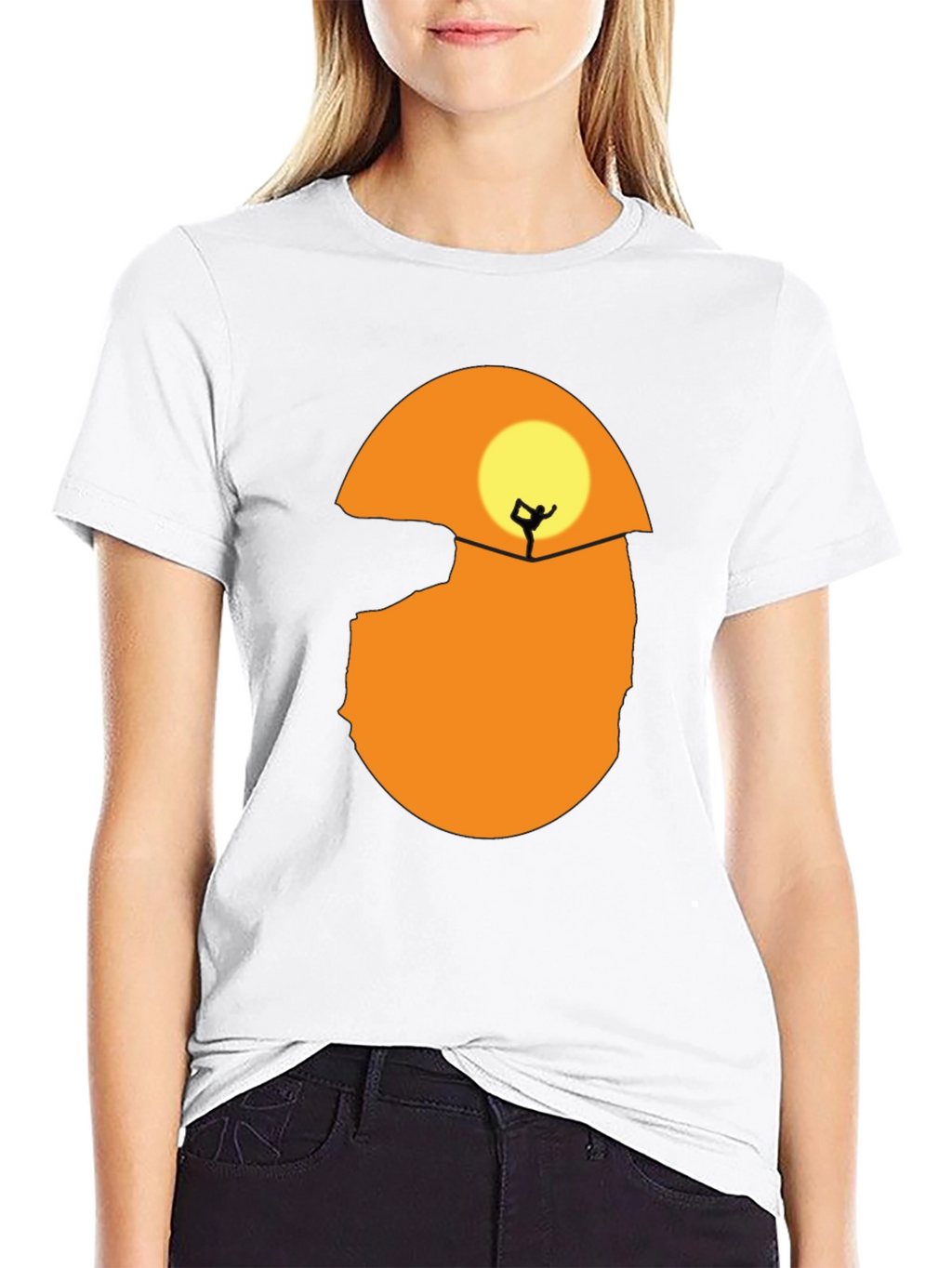 Silhouette Yoga T-Shirt - Sunset Design