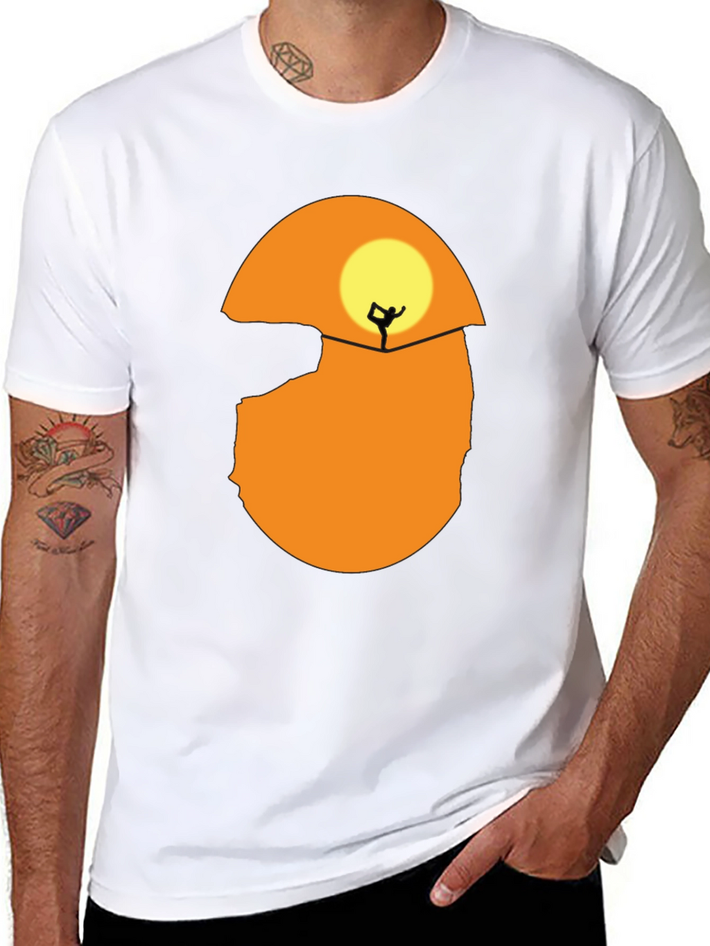 Silhouette Yoga T-Shirt - Sunset Design