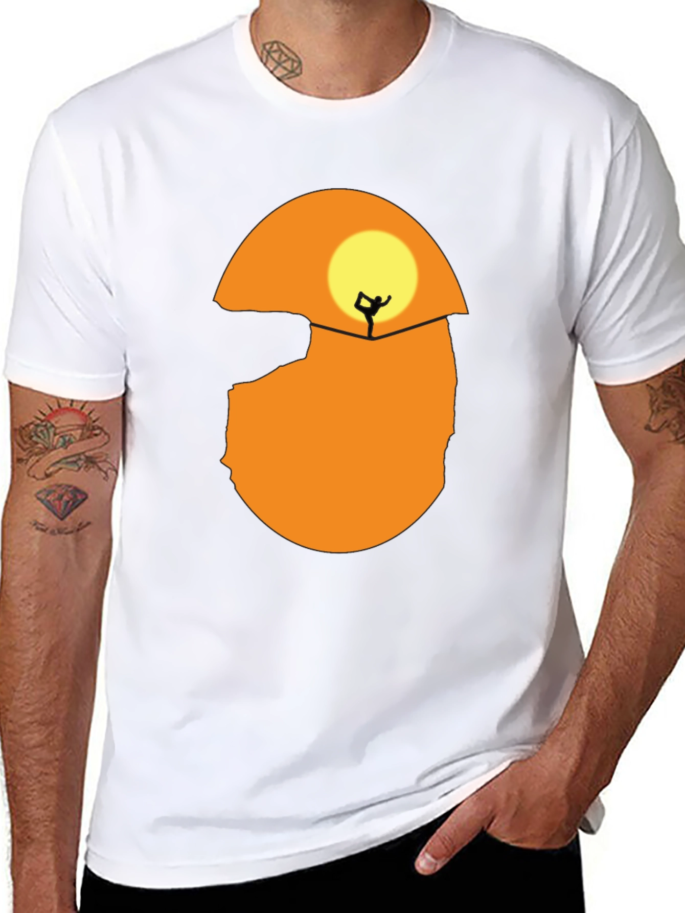 Silhouette Yoga T-Shirt - Sunset Design