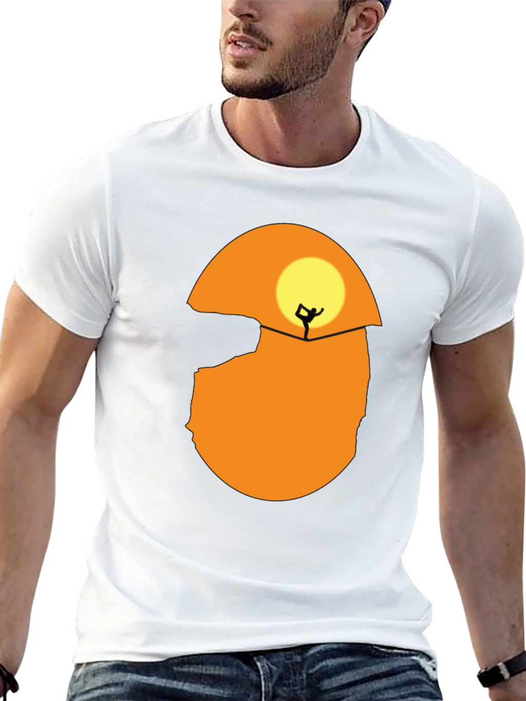 Silhouette Yoga T-Shirt - Sunset Design